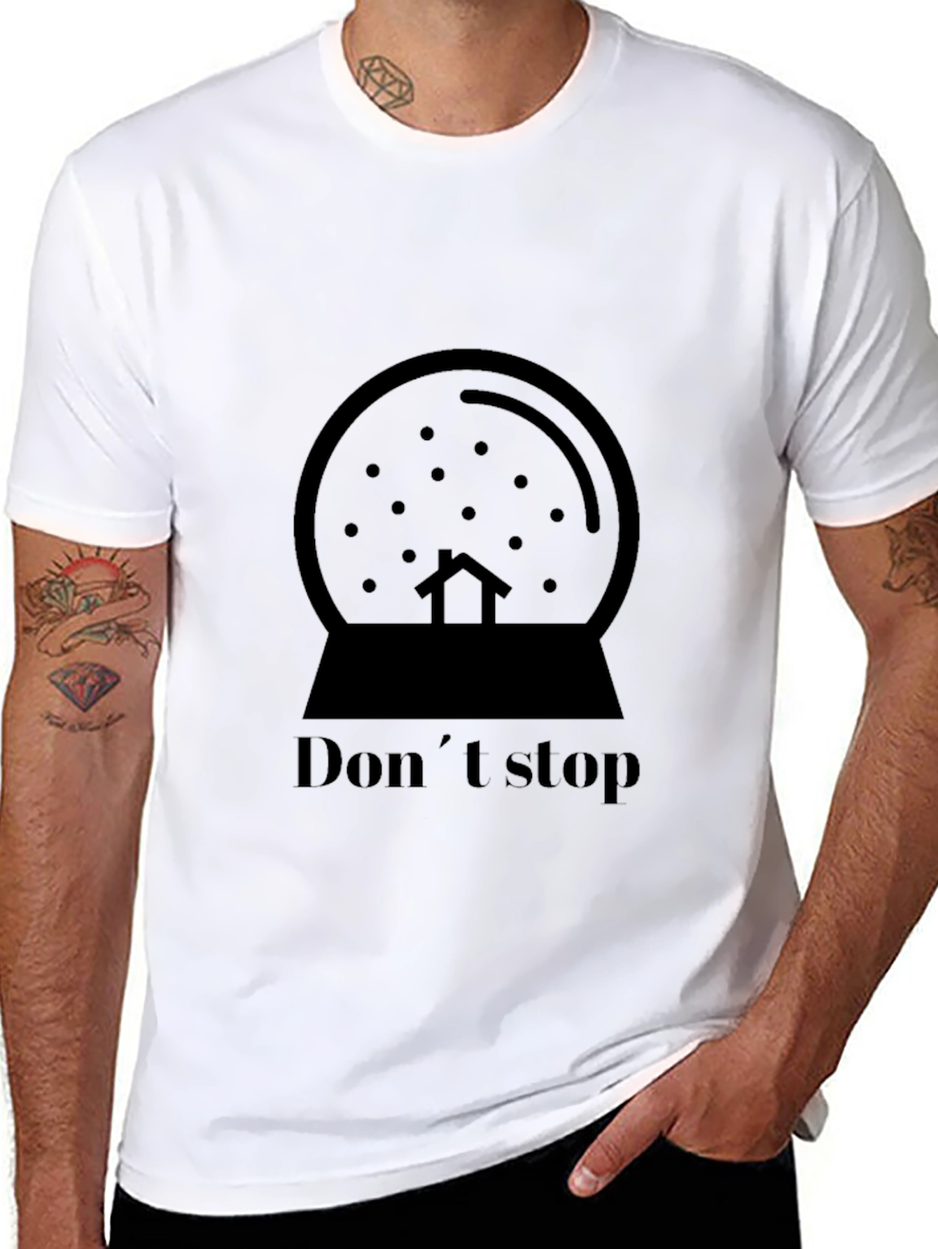 Dont Stop Snow Globe Graphic Tee - Black