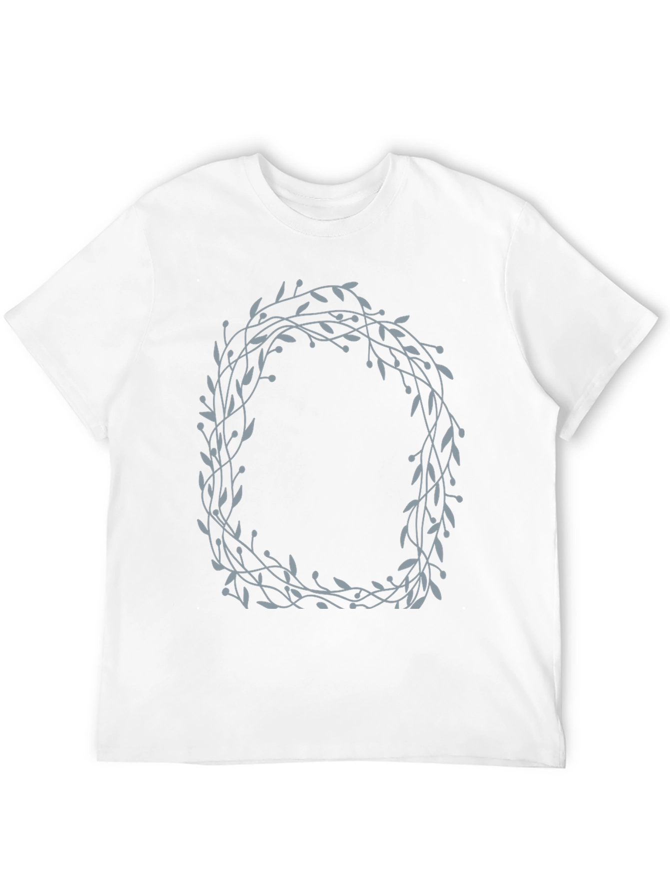 Botanical Wreath Graphic T-Shirt - Black