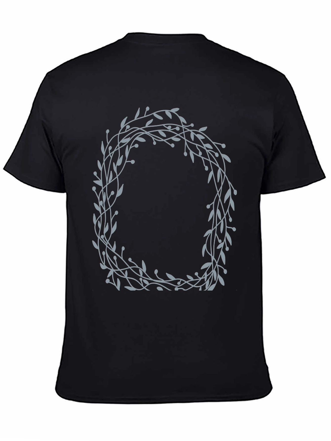 Botanical Wreath Graphic T-Shirt - Black