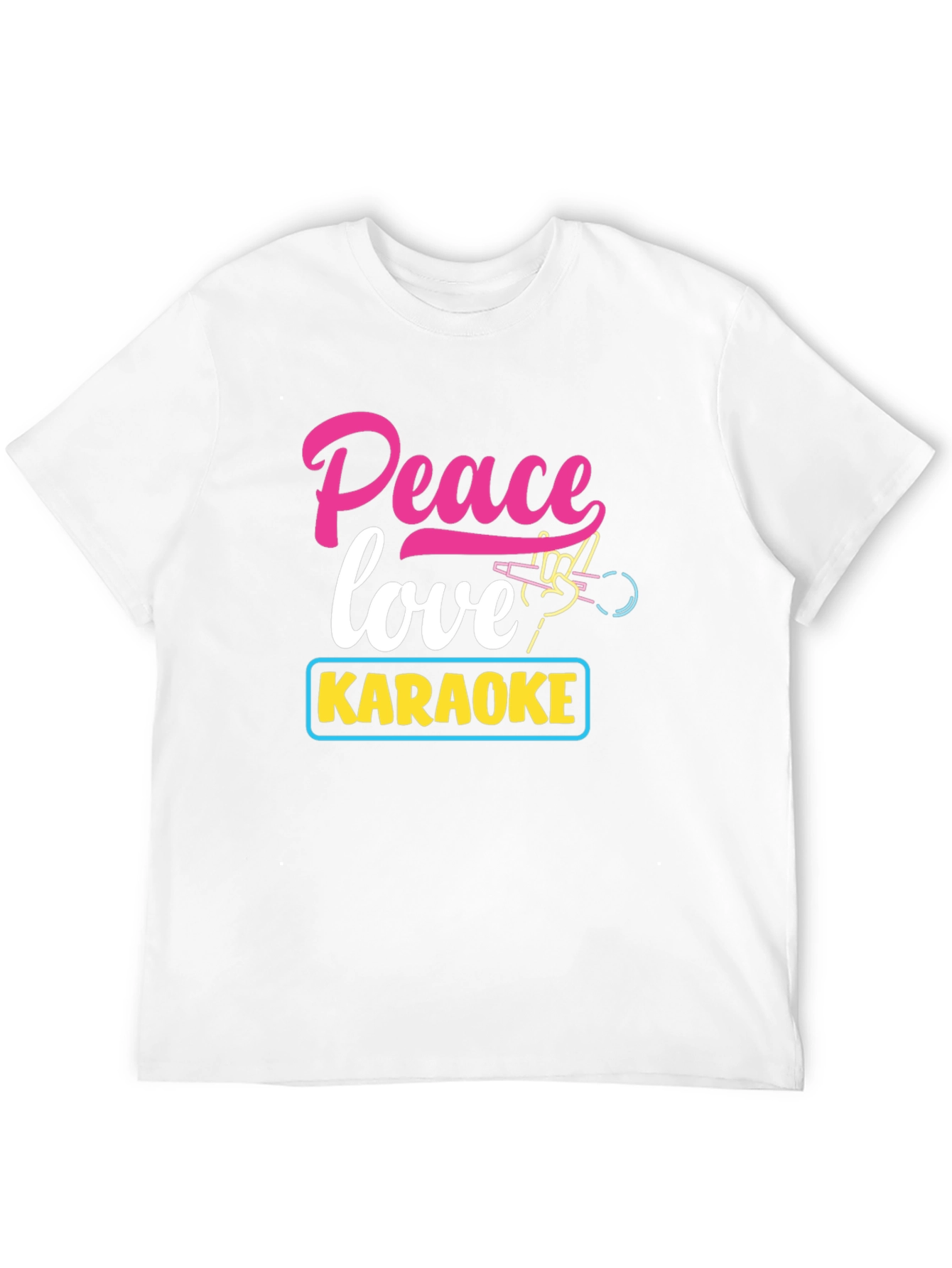 Peace Love Karaoke T-Shirt - Fun Music Tee