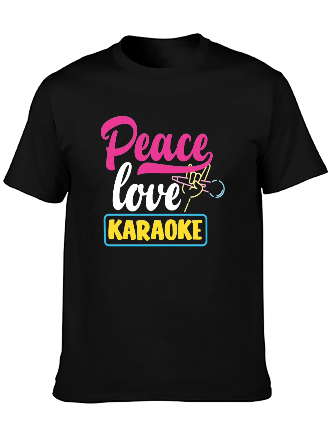 Peace Love Karaoke T-Shirt - Fun Music Tee