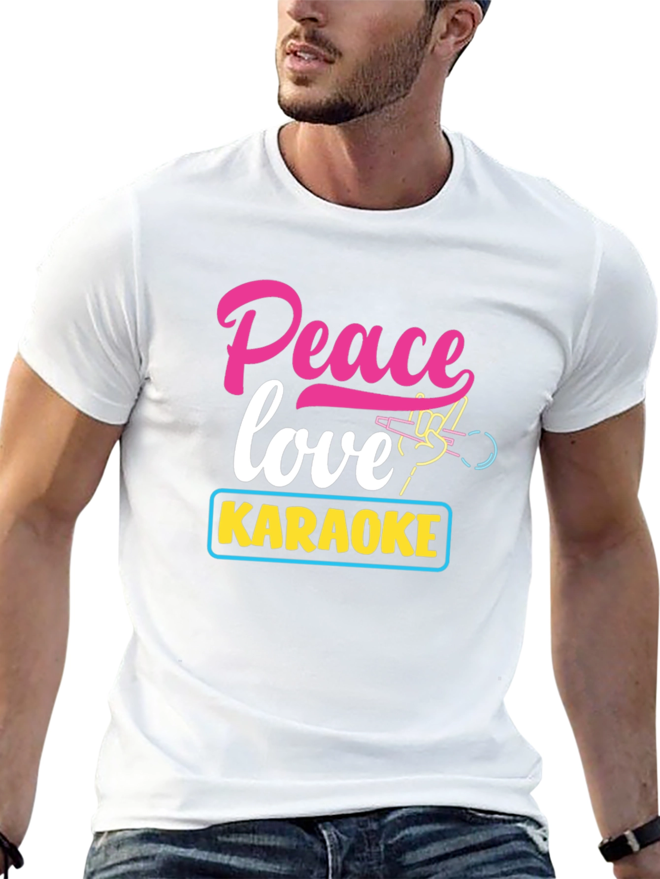 Peace Love Karaoke T-Shirt - Fun Music Tee