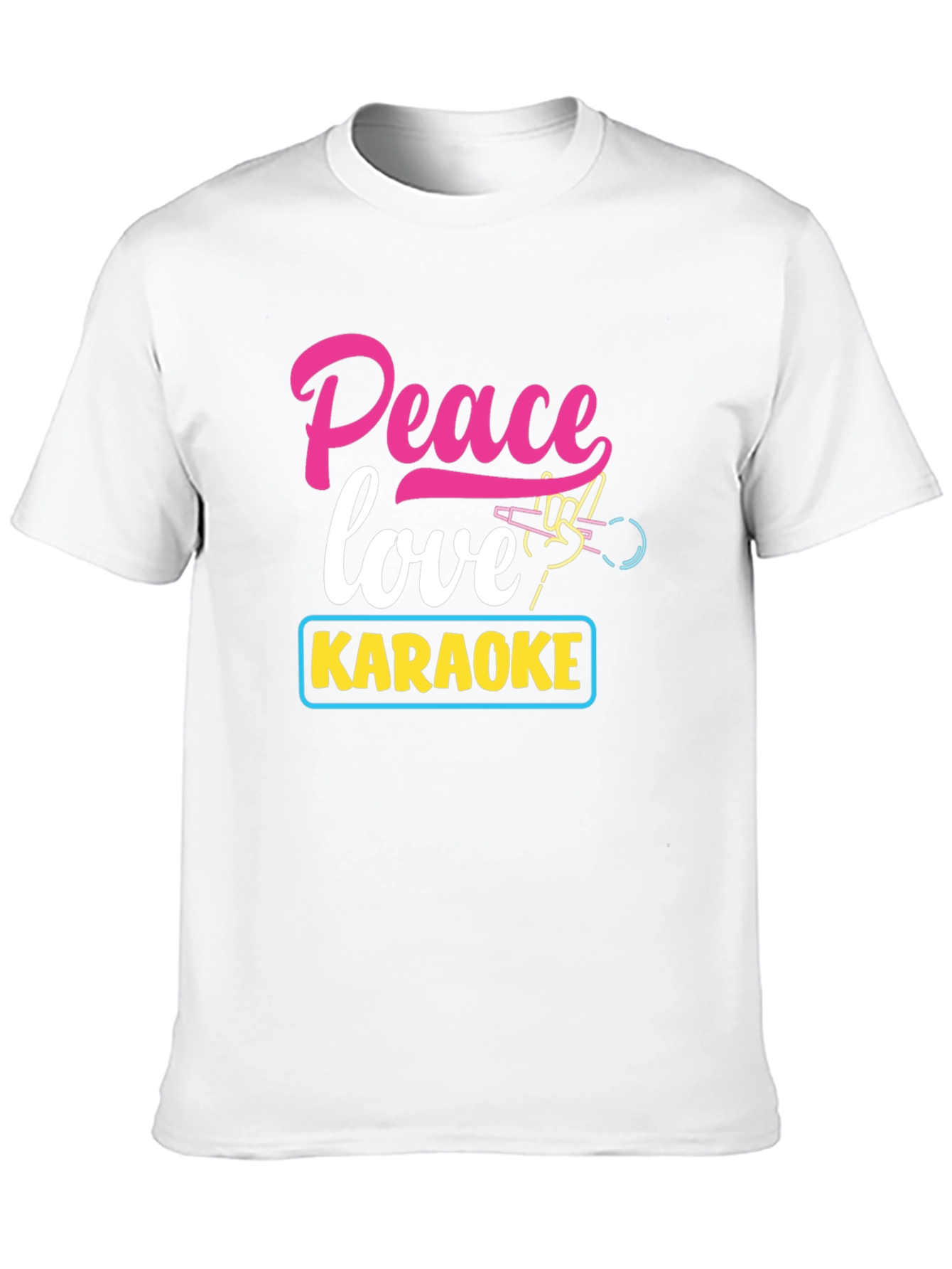 Peace Love Karaoke T-Shirt - Fun Music Tee