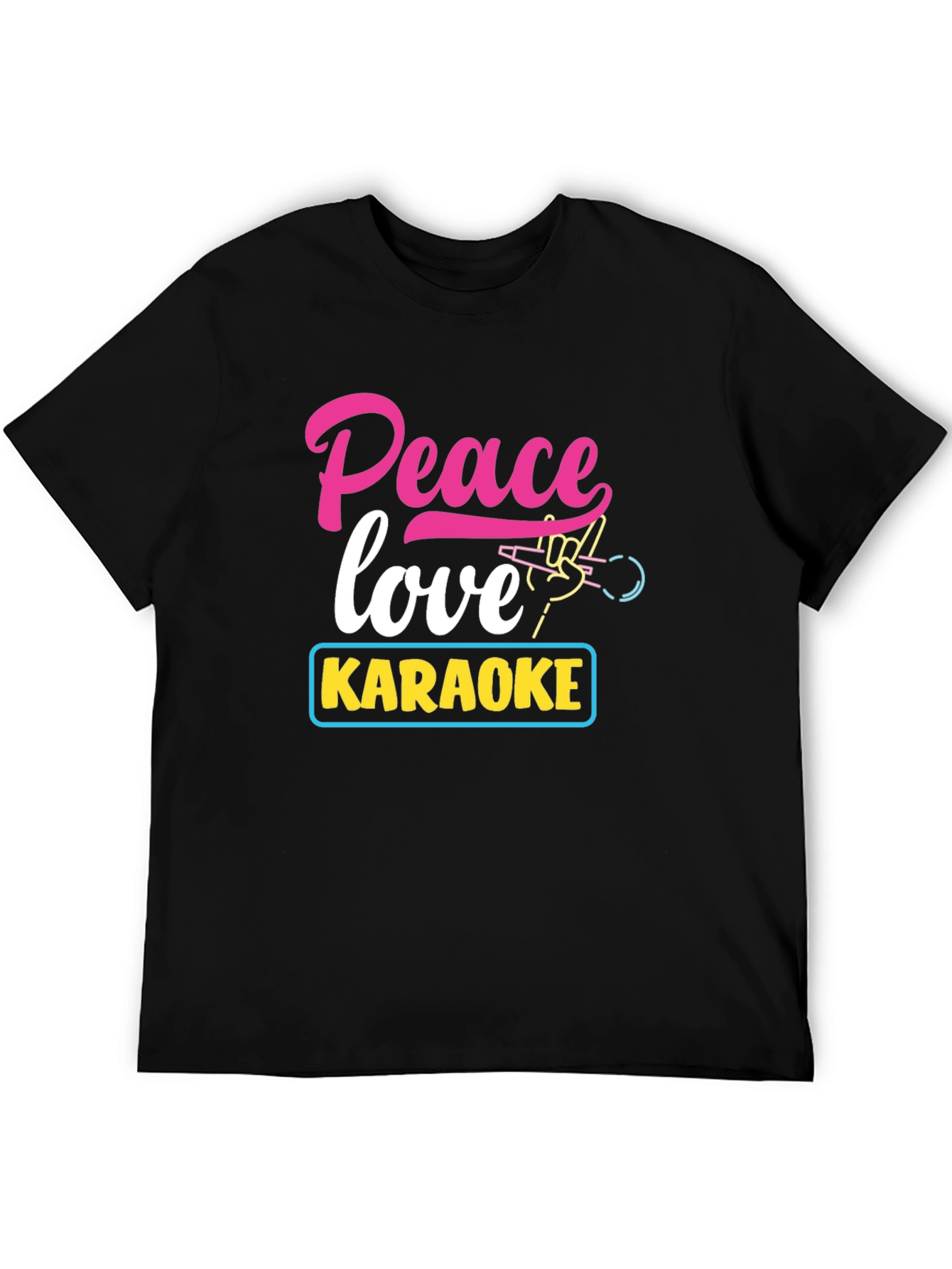 Peace Love Karaoke T-Shirt - Fun Music Tee