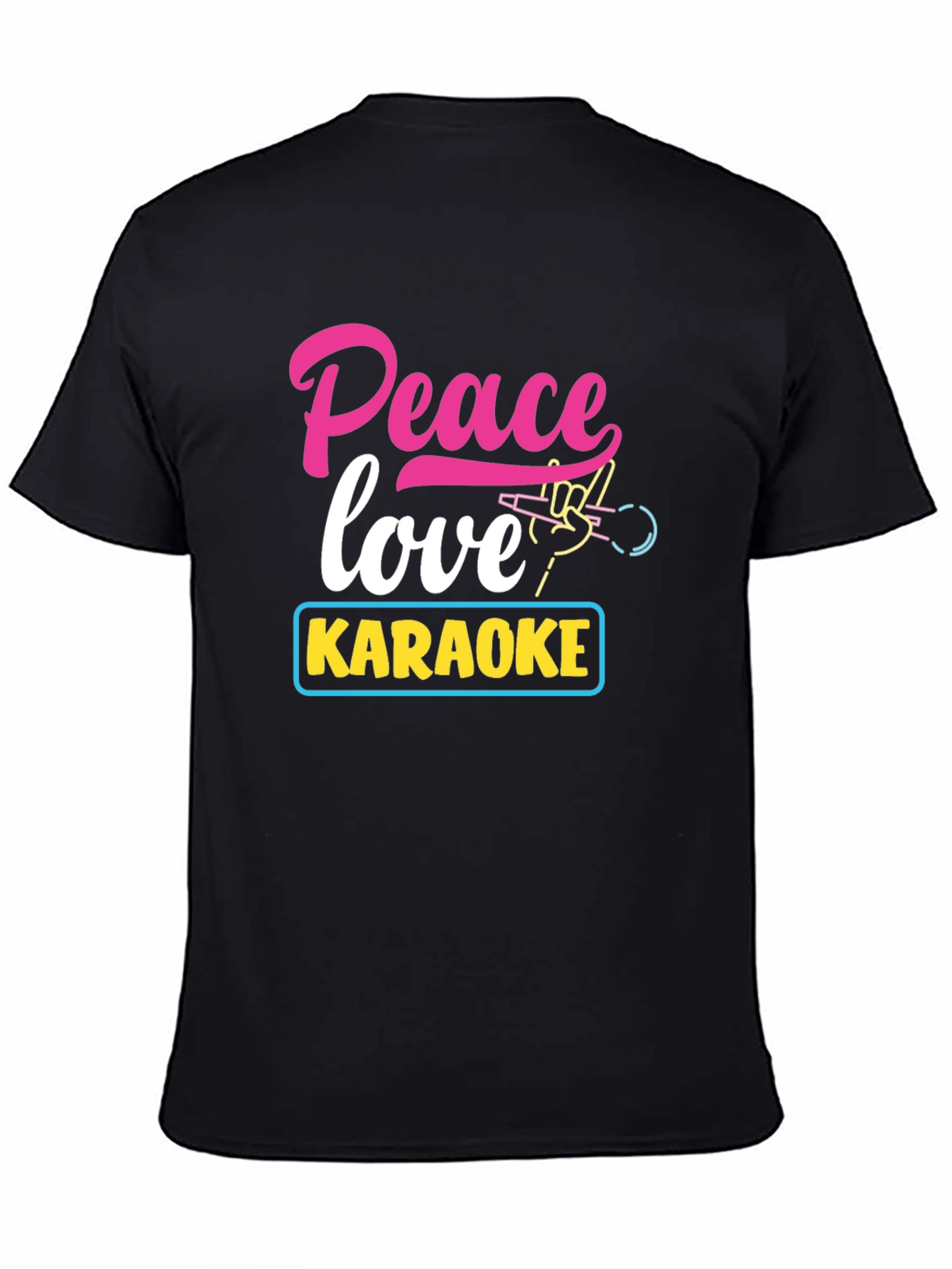Peace Love Karaoke T-Shirt - Fun Music Tee