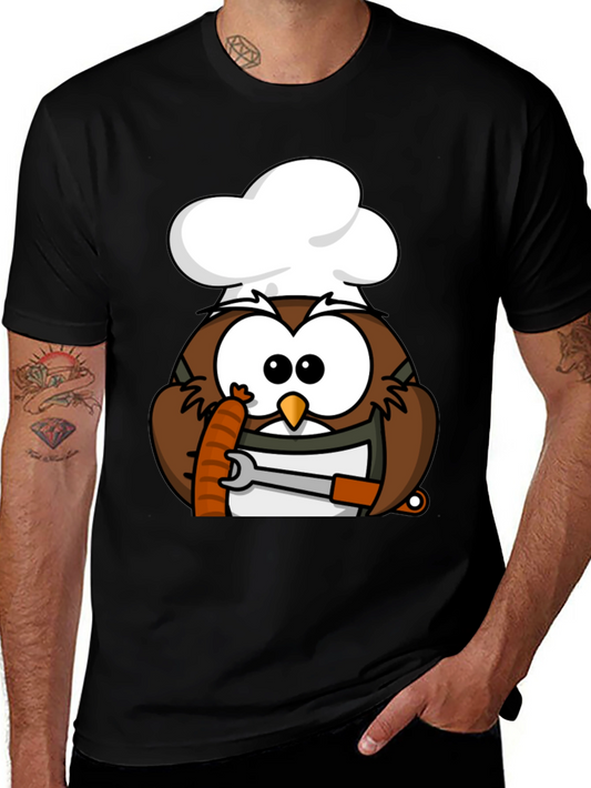 Chef Owl T-Shirt - Funny Cartoon Cook Tee