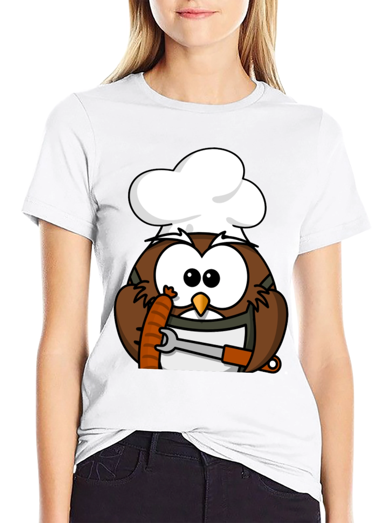 Chef Owl T-Shirt - Funny Cartoon Cook Tee
