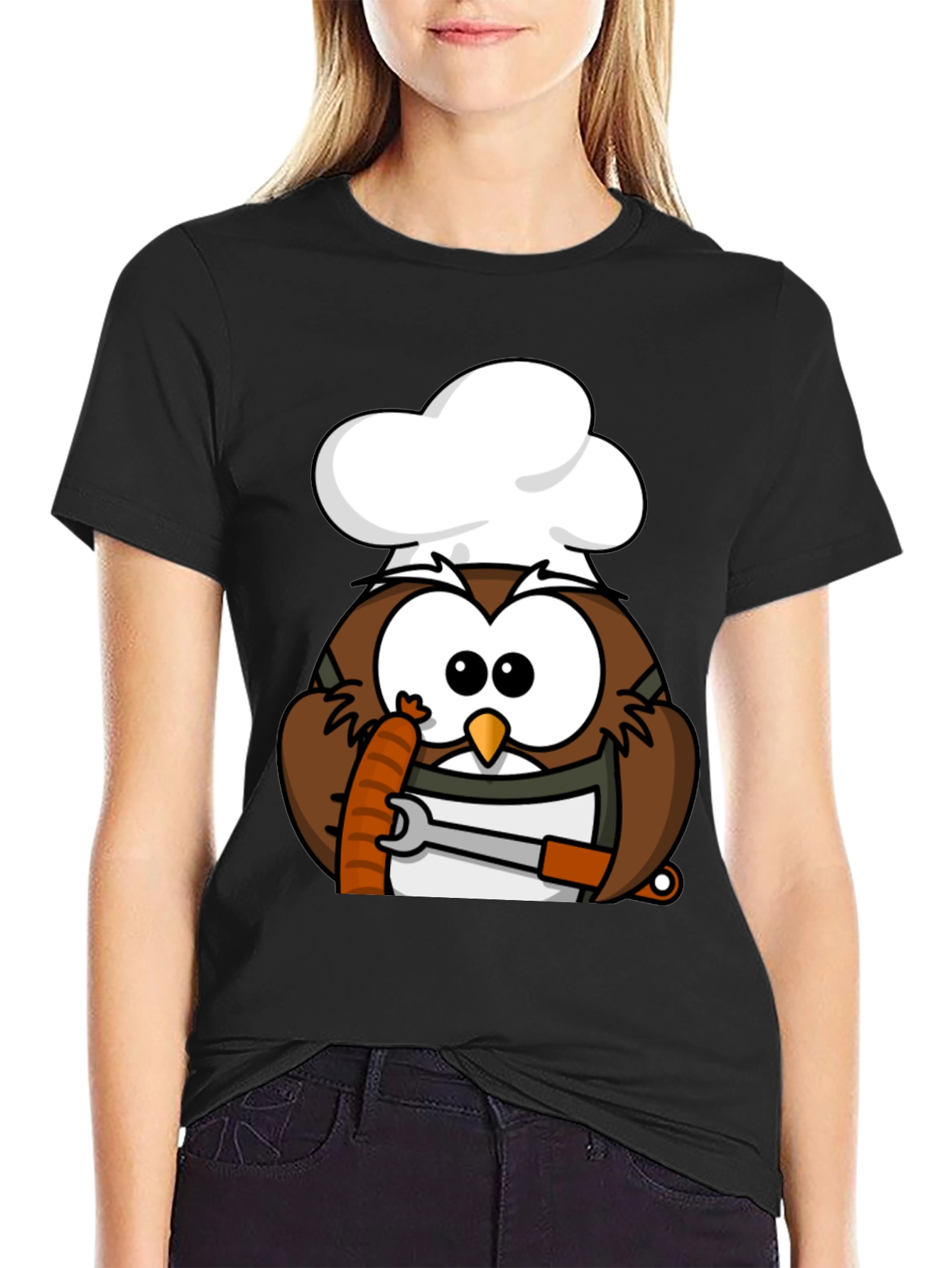 Chef Owl T-Shirt - Funny Cartoon Cook Tee