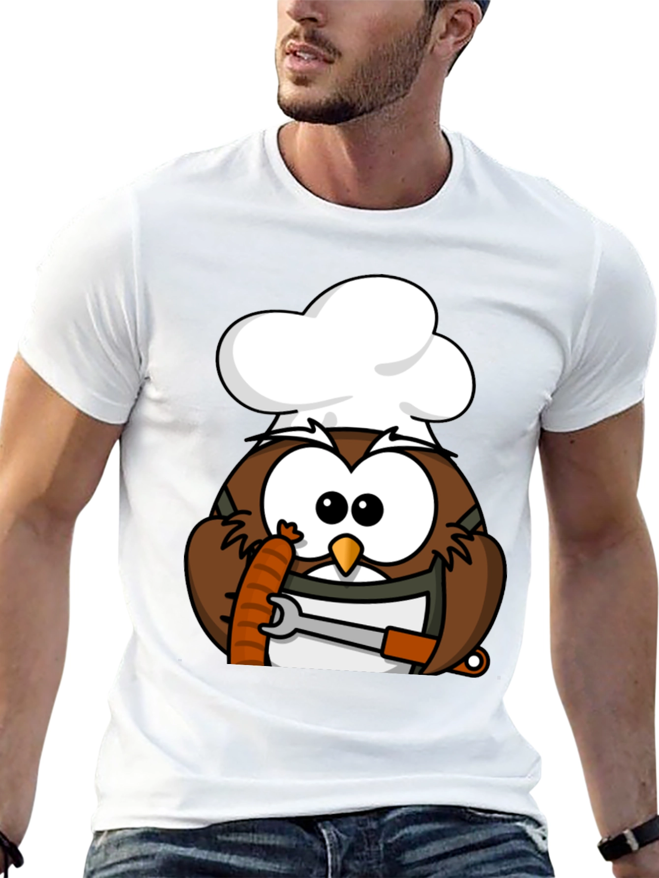 Chef Owl T-Shirt - Funny Cartoon Cook Tee