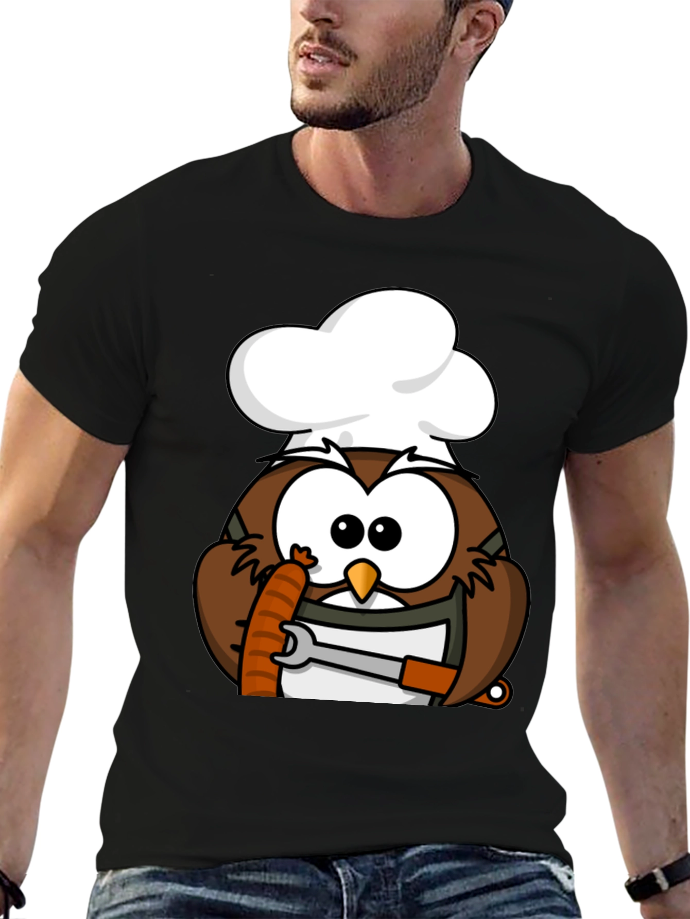 Chef Owl T-Shirt - Funny Cartoon Cook Tee