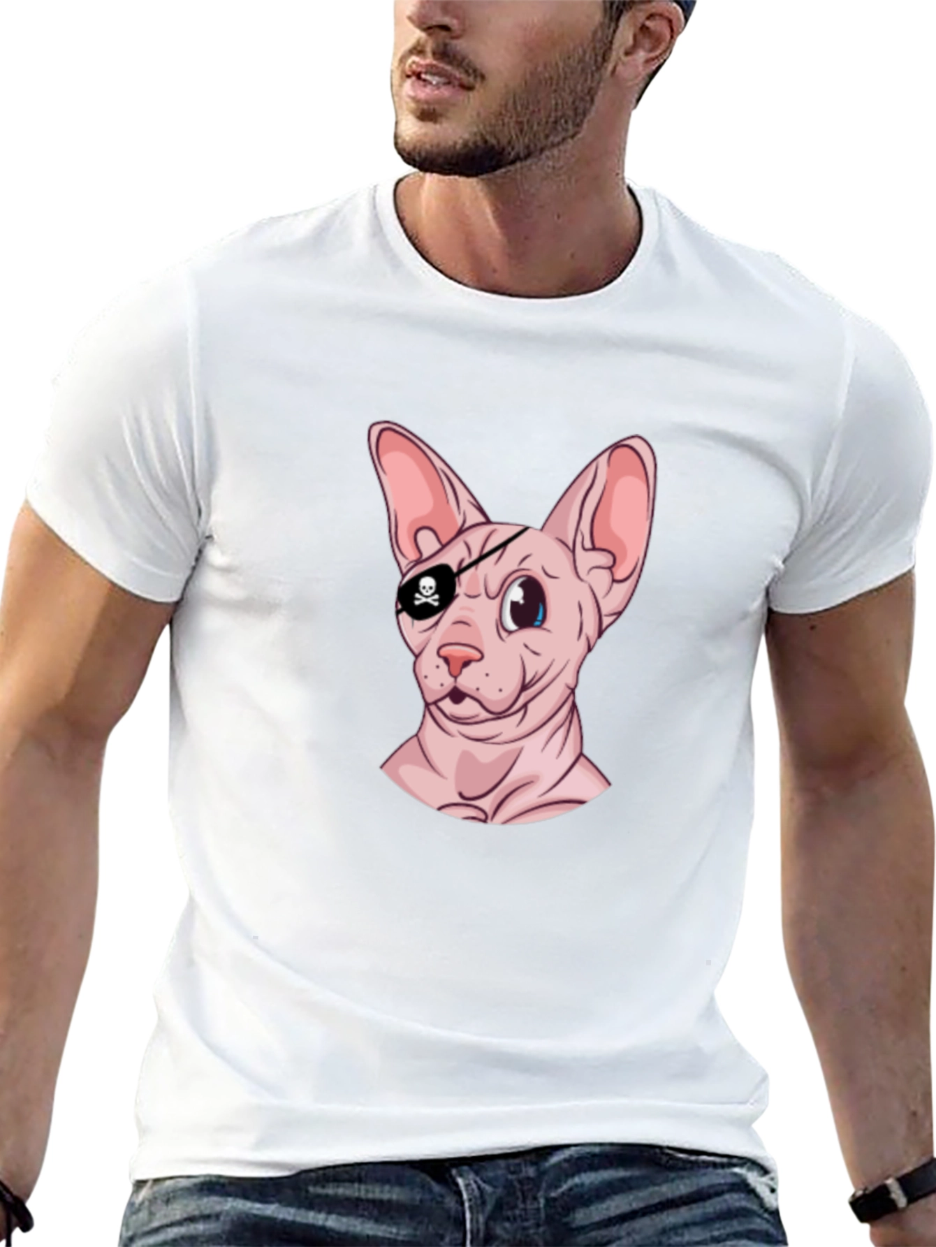 Pirate Cat T-Shirt - Funny Sphynx Cat Graphic Tee