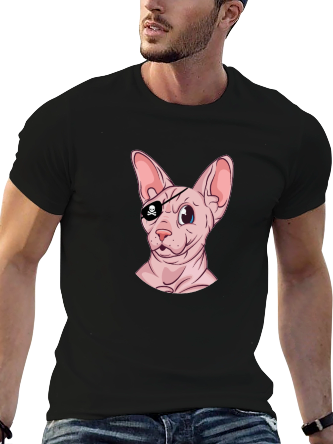 Pirate Cat T-Shirt - Funny Sphynx Cat Graphic Tee