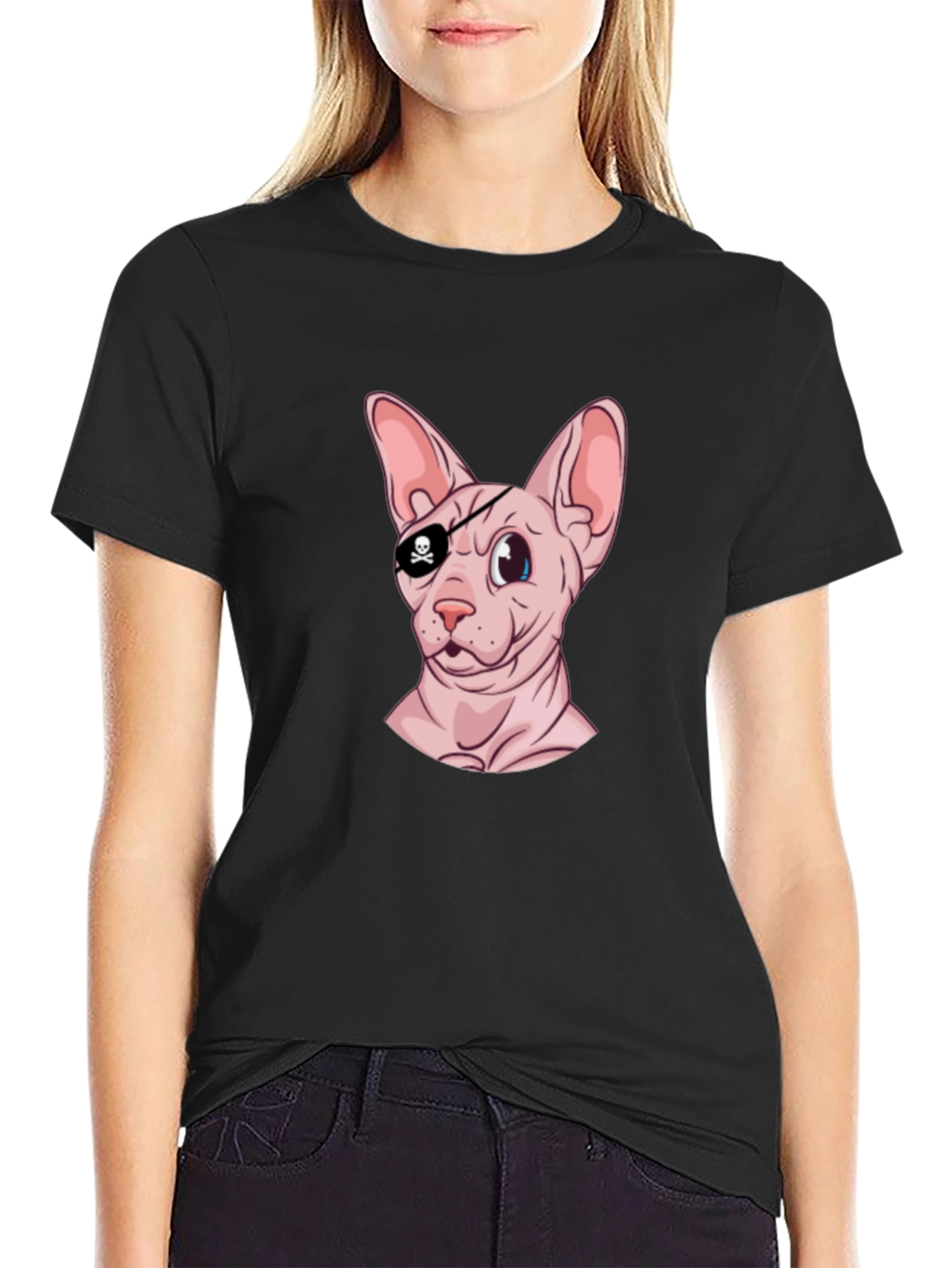 Pirate Cat T-Shirt - Funny Sphynx Cat Graphic Tee