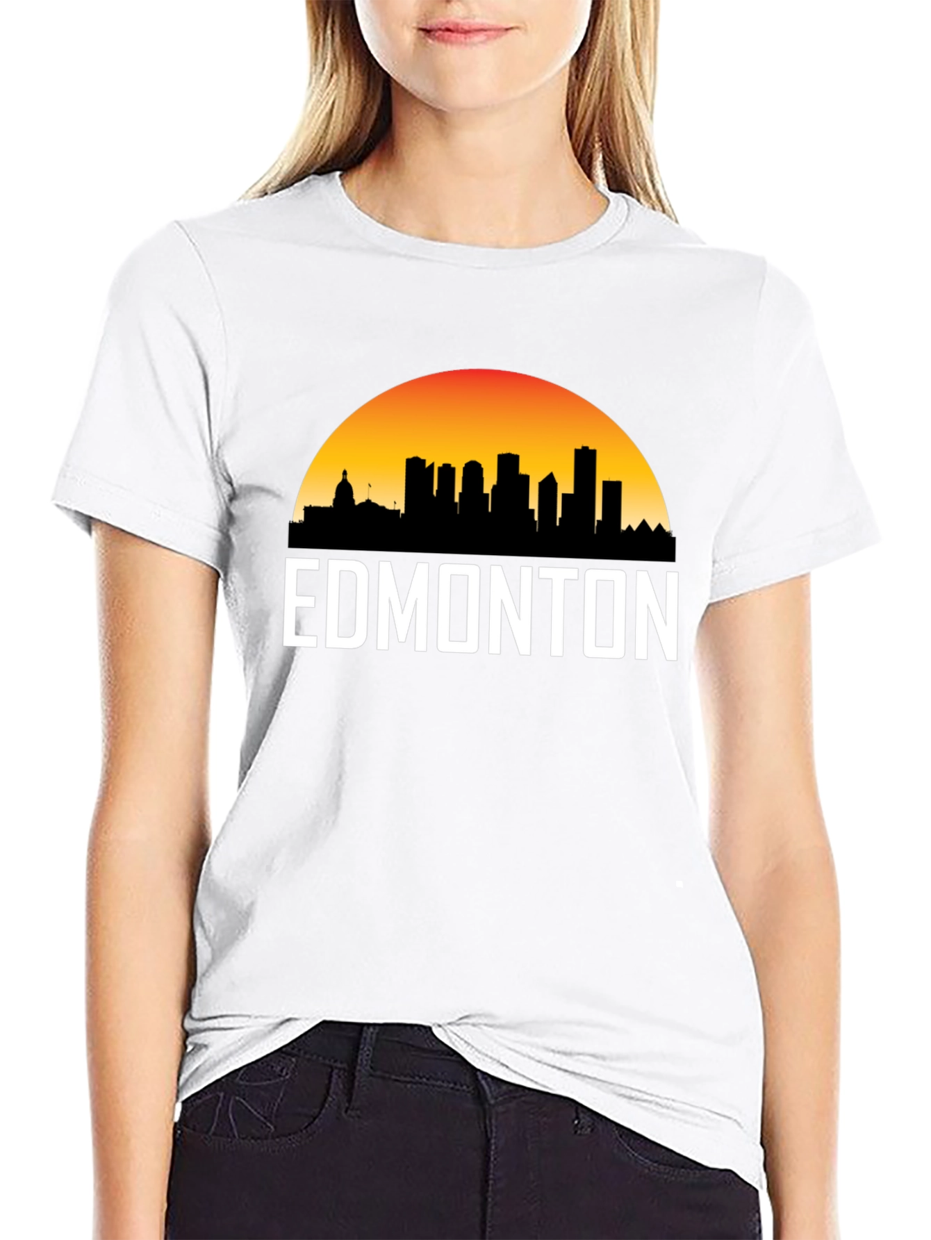 Edmonton Skyline T-Shirt - Cityscape Sunset Tee