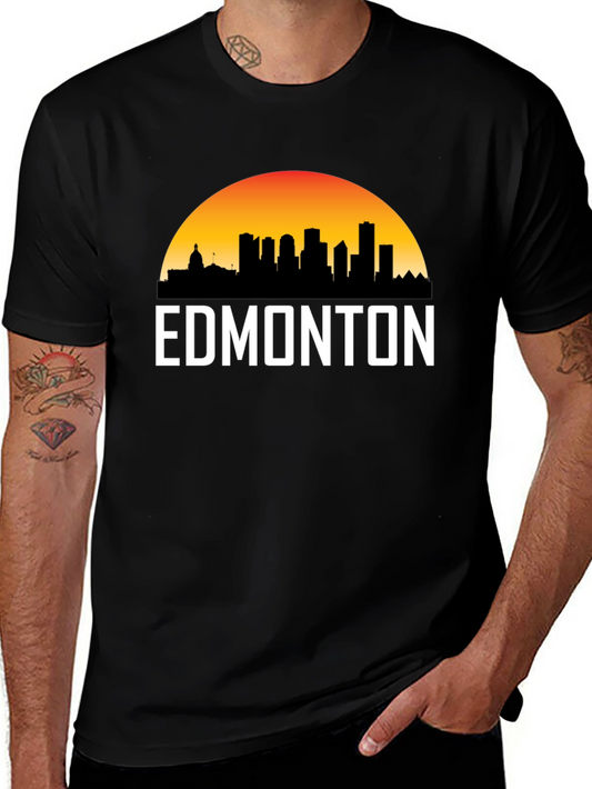 Edmonton Skyline T-Shirt - Cityscape Sunset Tee