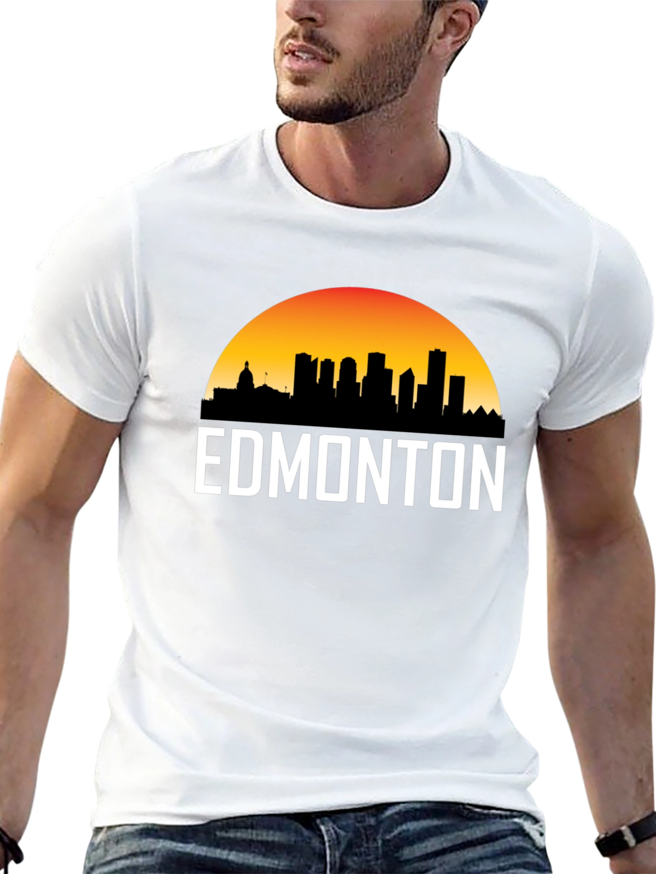 Edmonton Skyline T-Shirt - Cityscape Sunset Tee