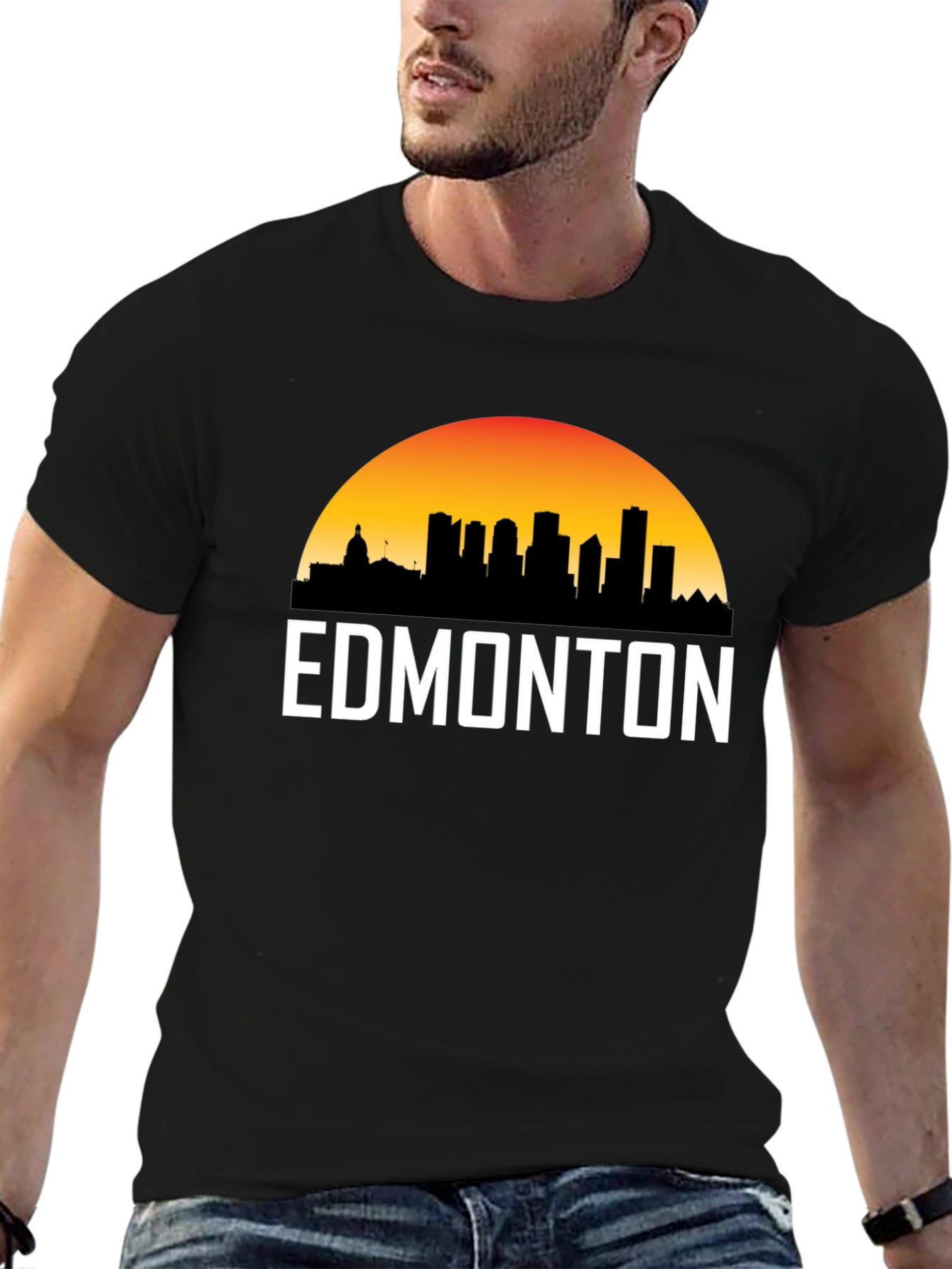 Edmonton Skyline T-Shirt - Cityscape Sunset Tee
