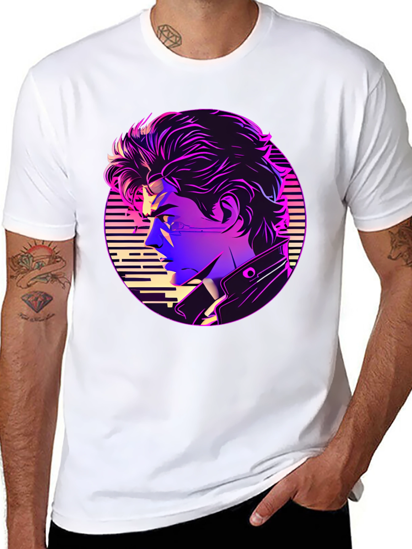 Retro Anime Vaporwave T-Shirt - Black