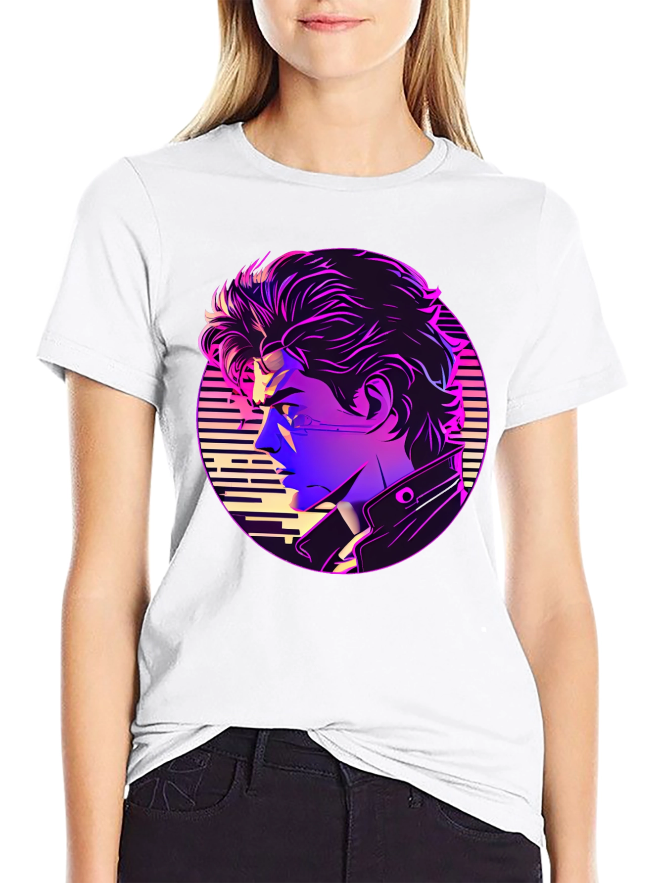 Retro Anime Vaporwave T-Shirt - Black