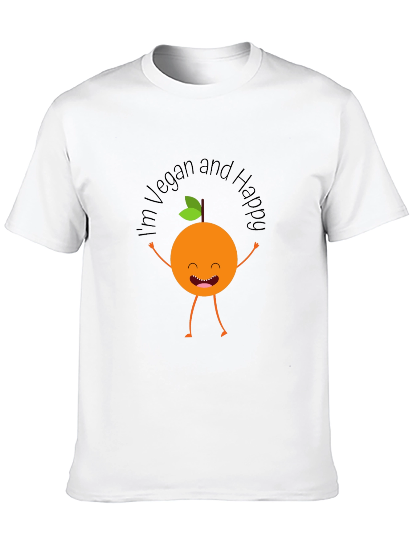 Vegan & Happy Graphic Tee - Black