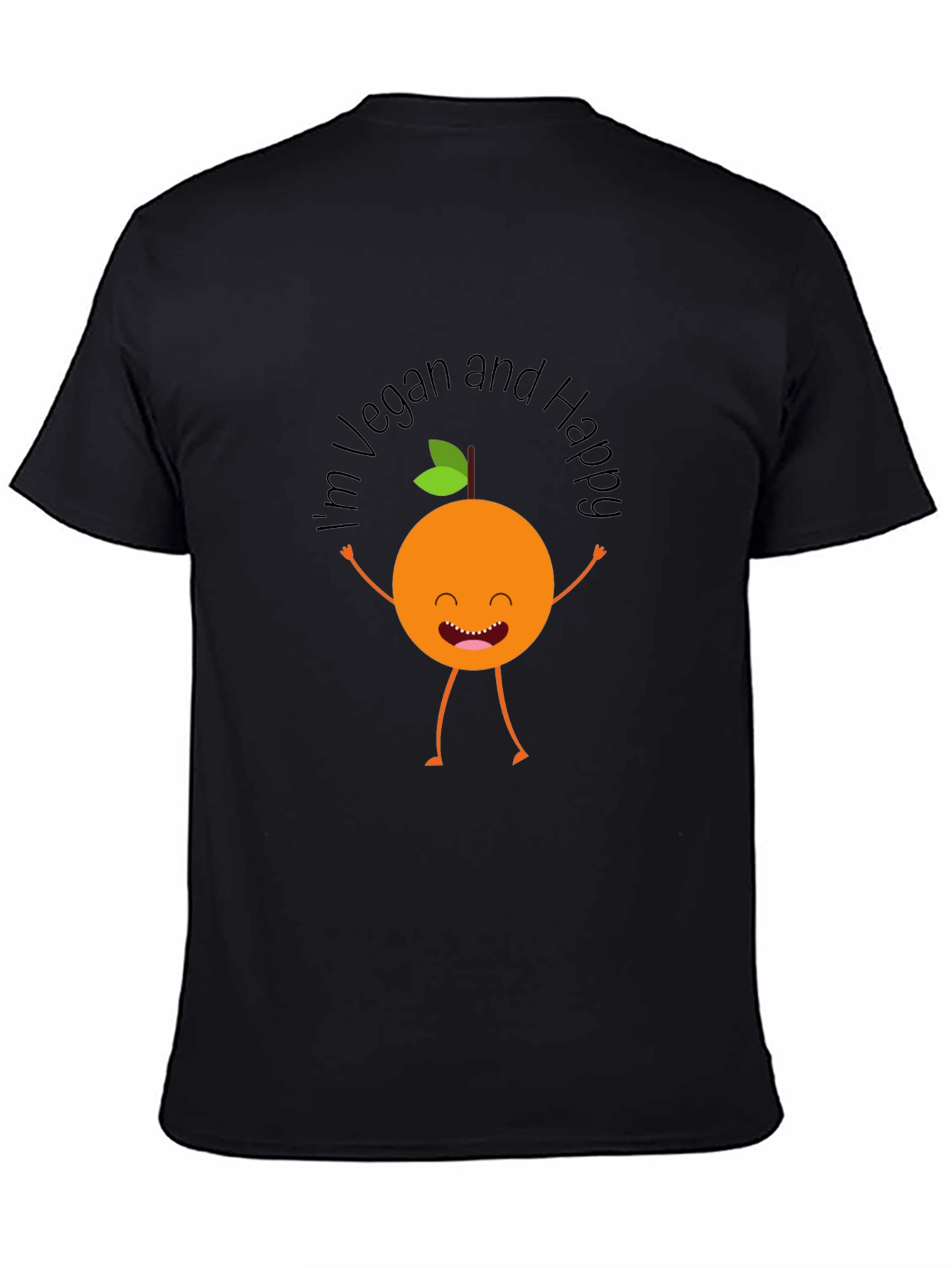 Vegan & Happy Graphic Tee - Black