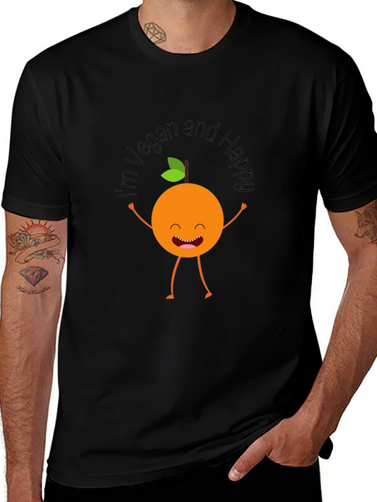 Vegan & Happy Graphic Tee - Black