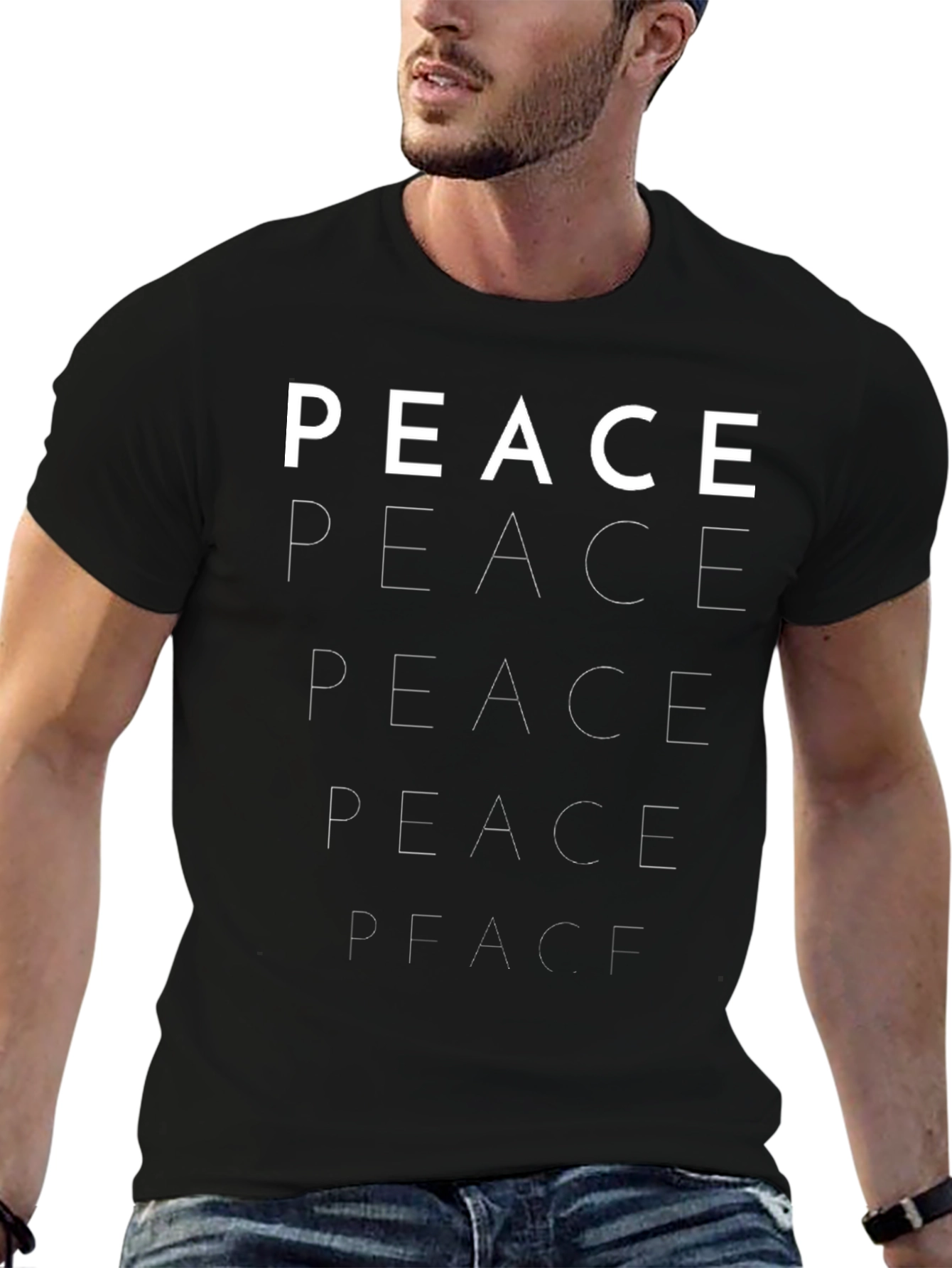 Peace Graphic Tee - Soft Black T-Shirt
