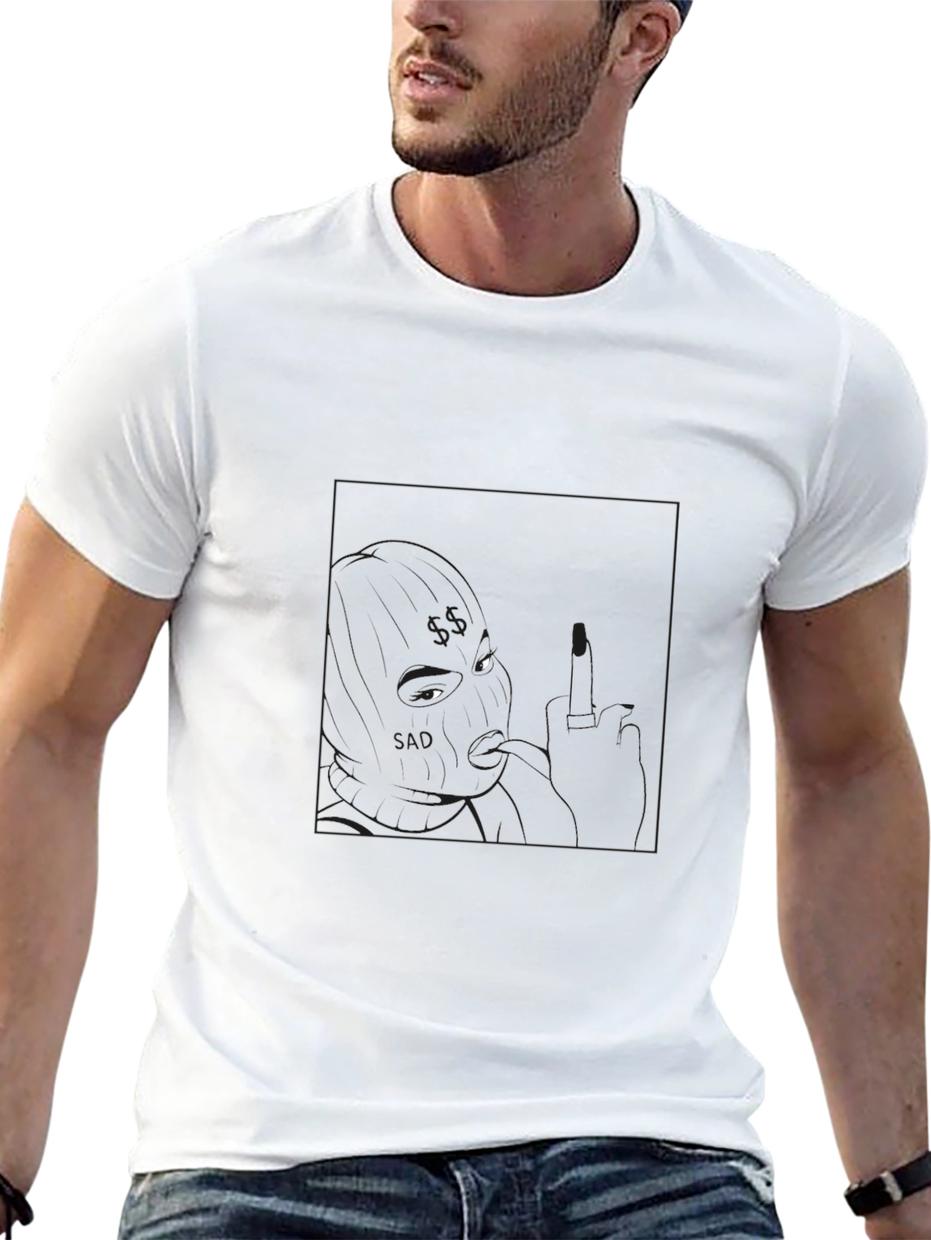 Mens Black Graphic Print Short Sleeve T-Shirt