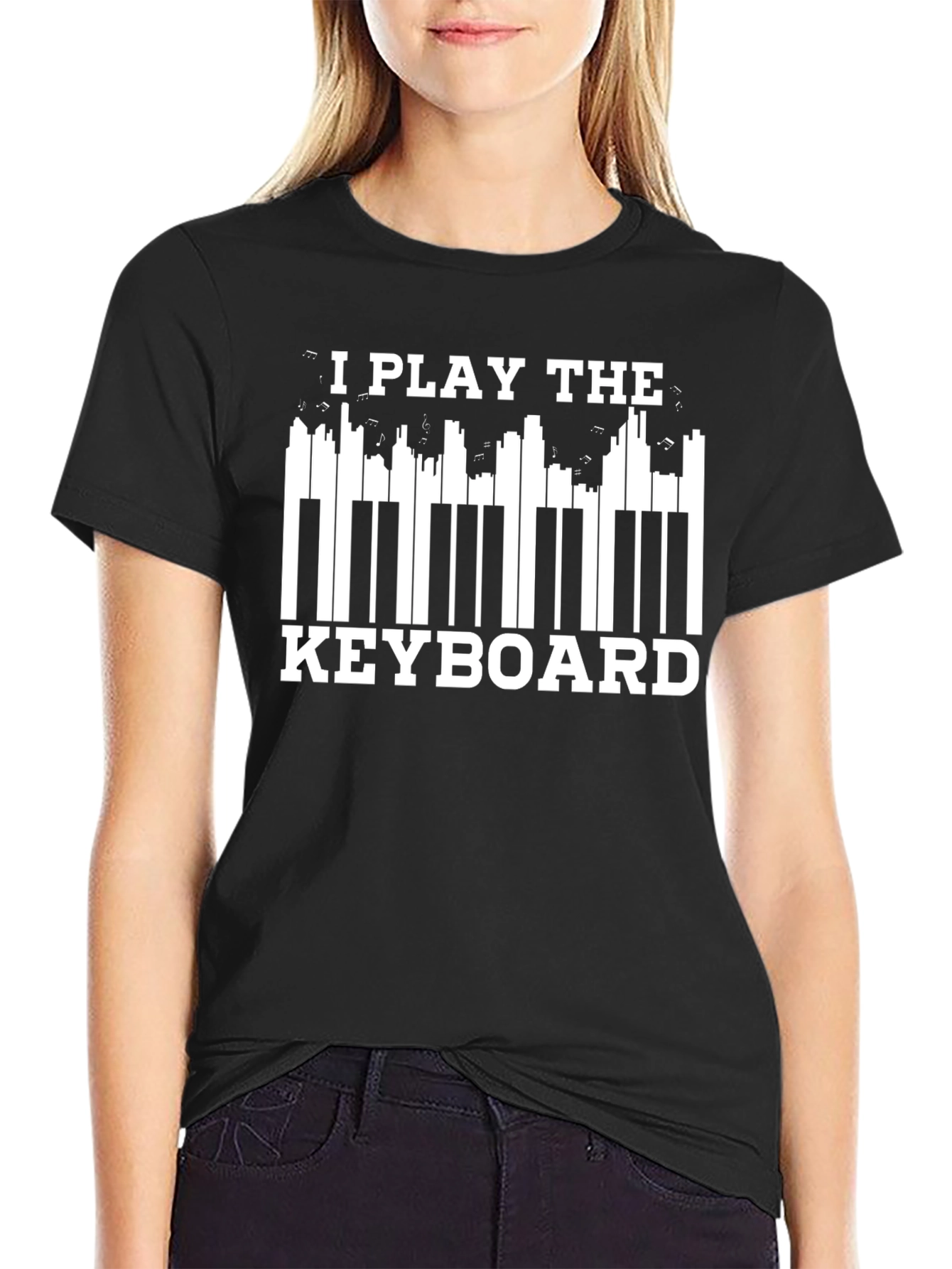 I Play The Keyboard Black T-Shirt