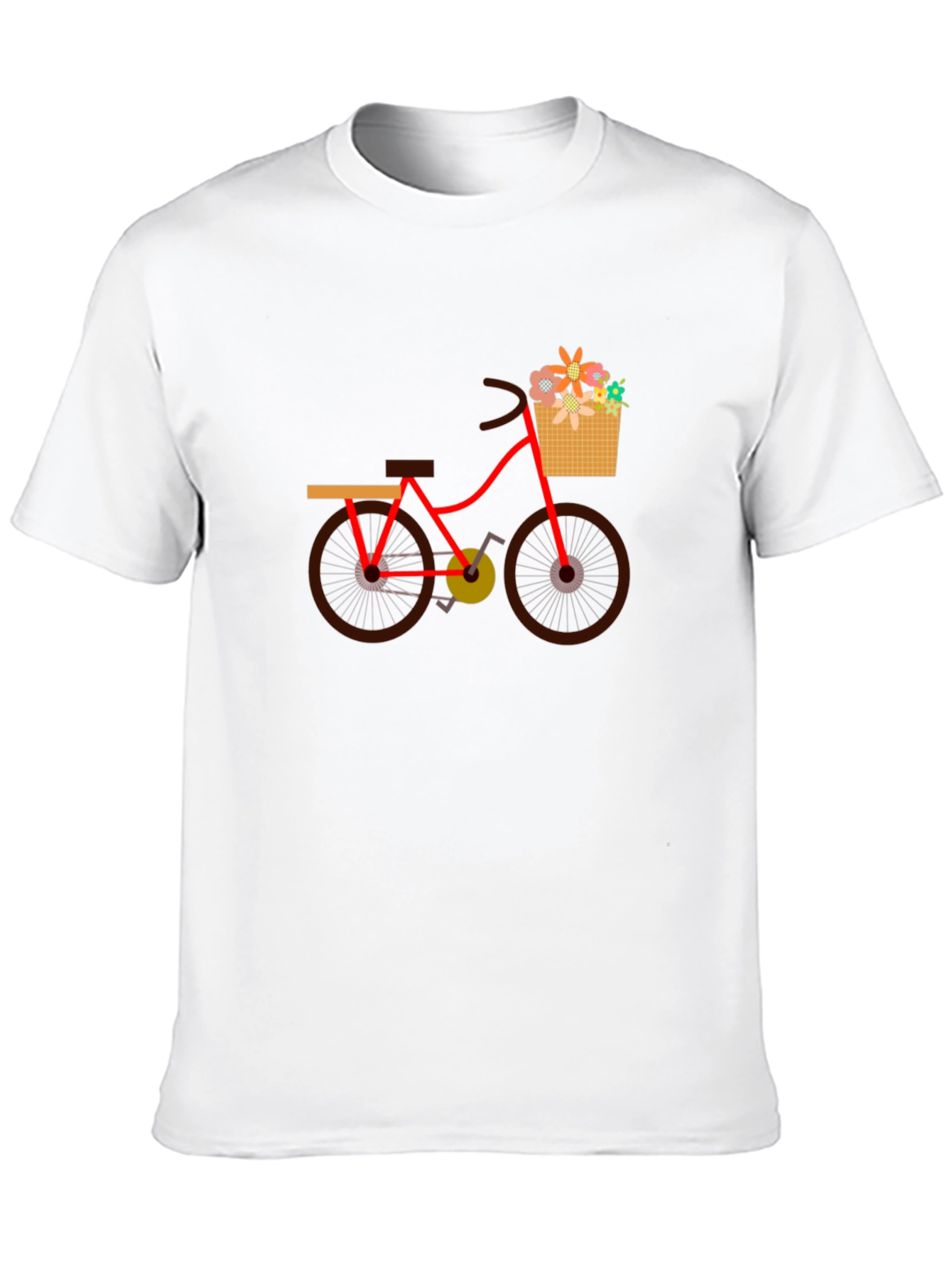 Mens Black T-Shirt with Bicycle Print