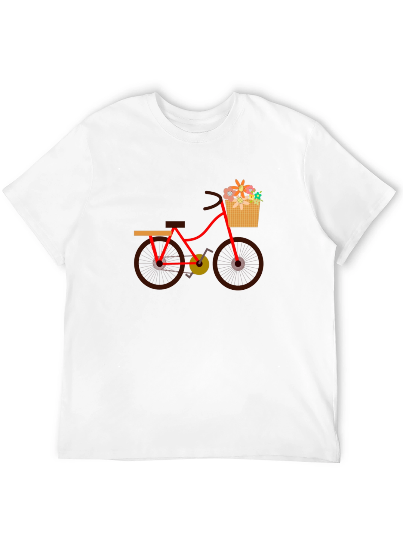 Mens Black T-Shirt with Bicycle Print