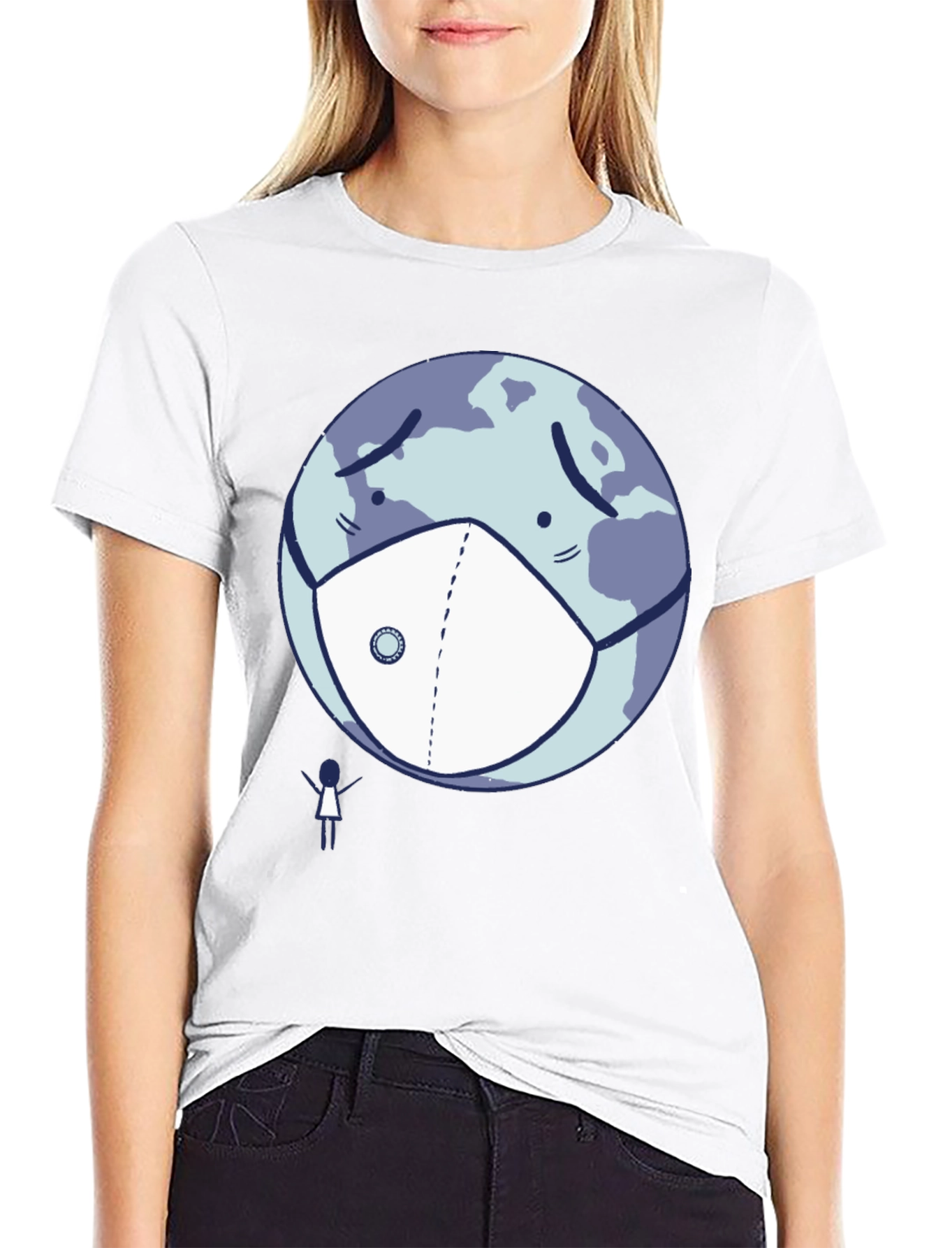 Earth Wearing Mask T-Shirt