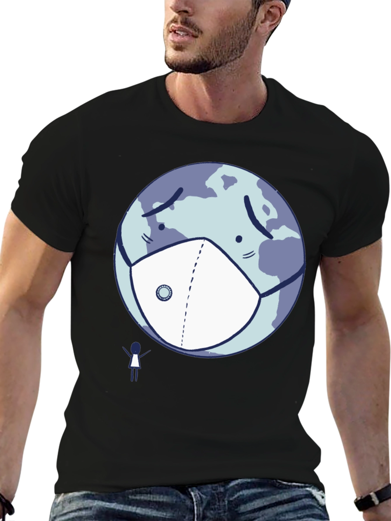 Earth Wearing Mask T-Shirt