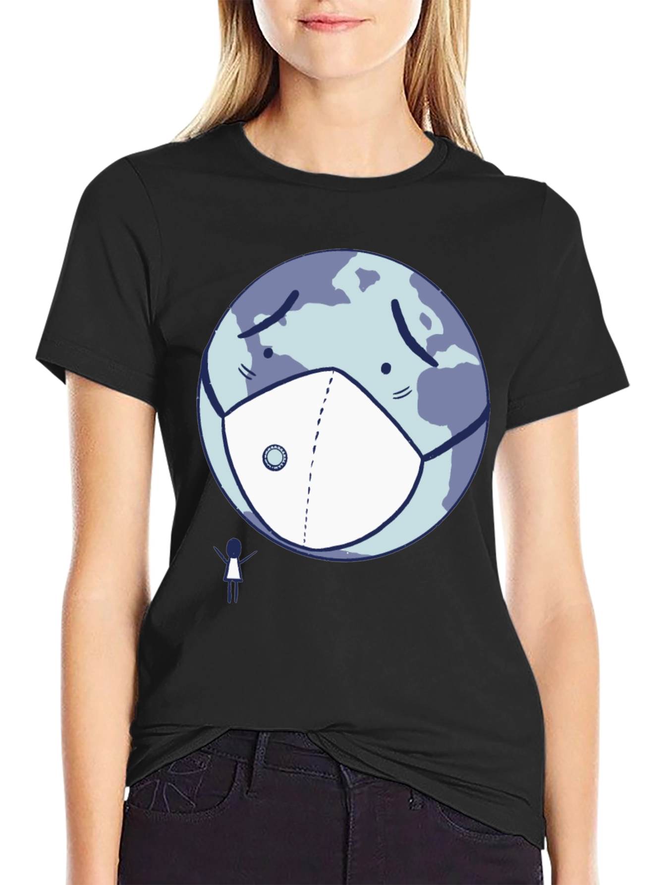 Earth Wearing Mask T-Shirt