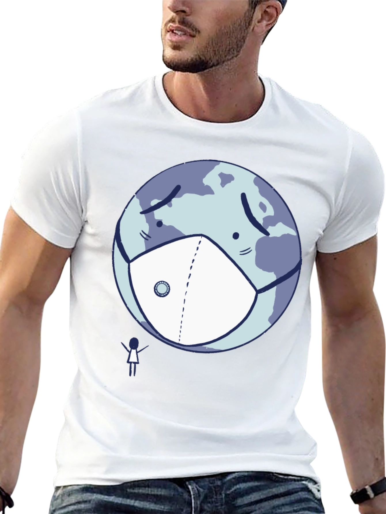 Earth Wearing Mask T-Shirt