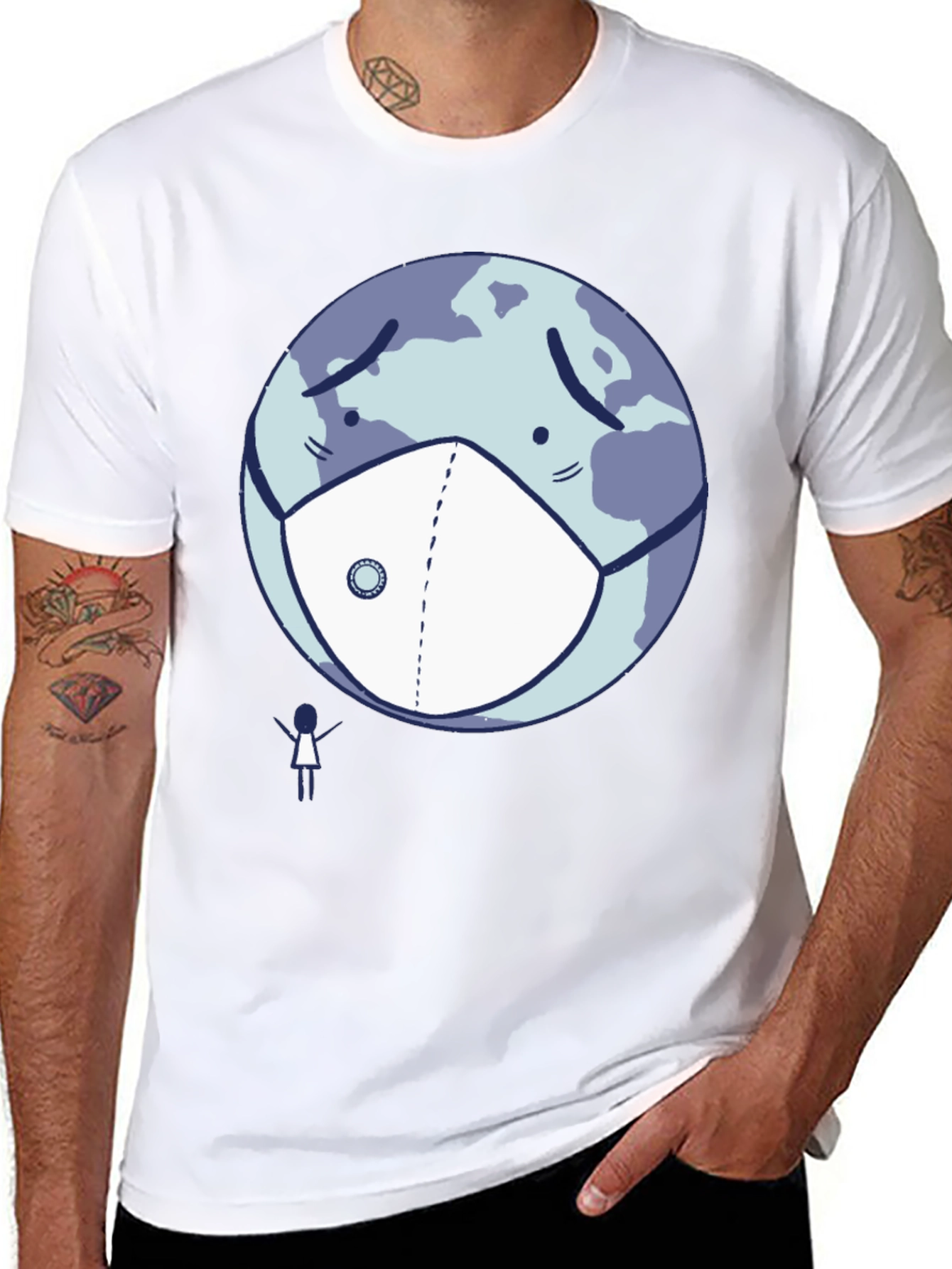 Earth Wearing Mask T-Shirt