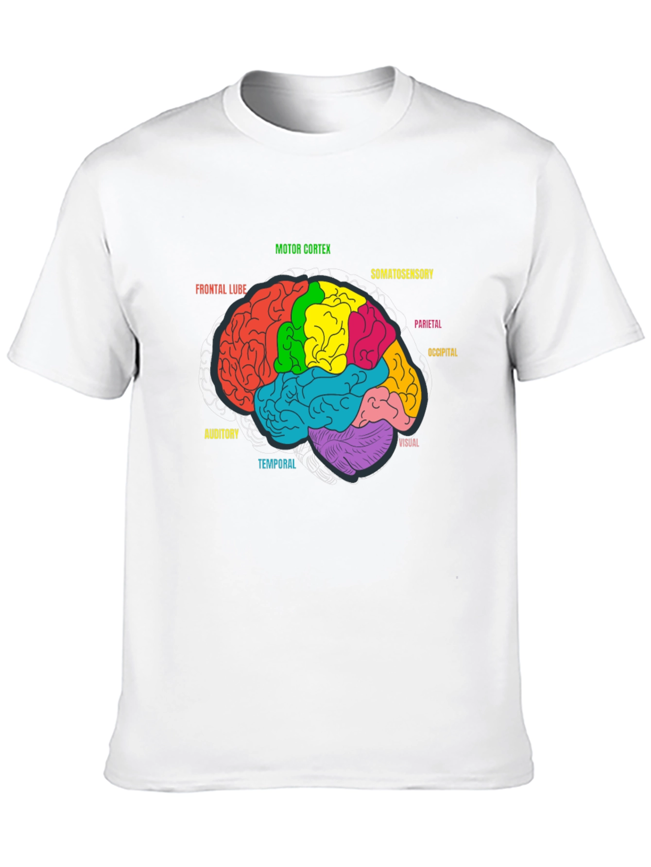 Brain Anatomy Diagram Graphic Tee - Black