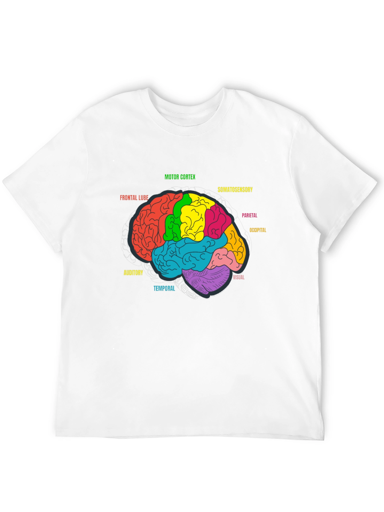 Brain Anatomy Diagram Graphic Tee - Black
