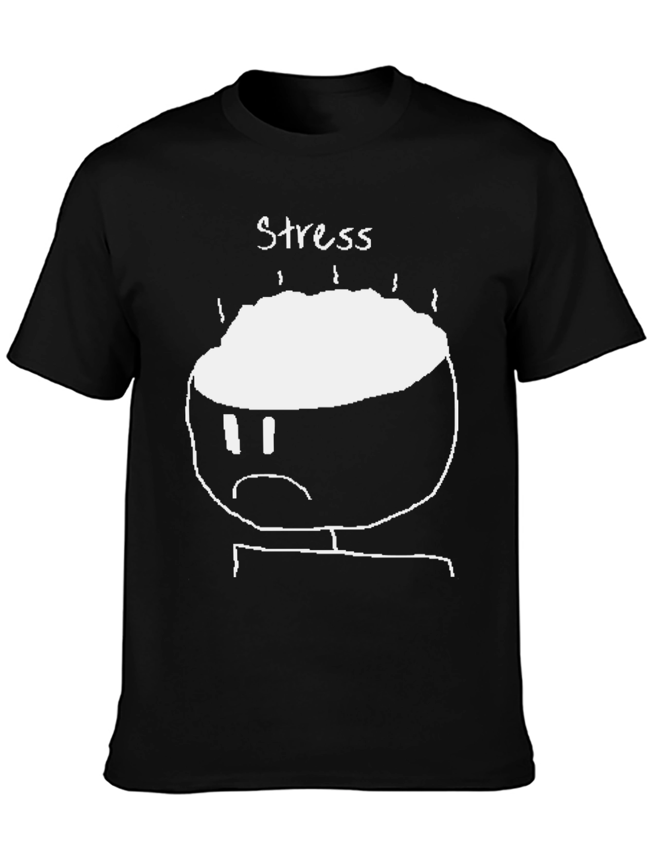 Stress Graphic T-Shirt - Black Crew Neck Tee