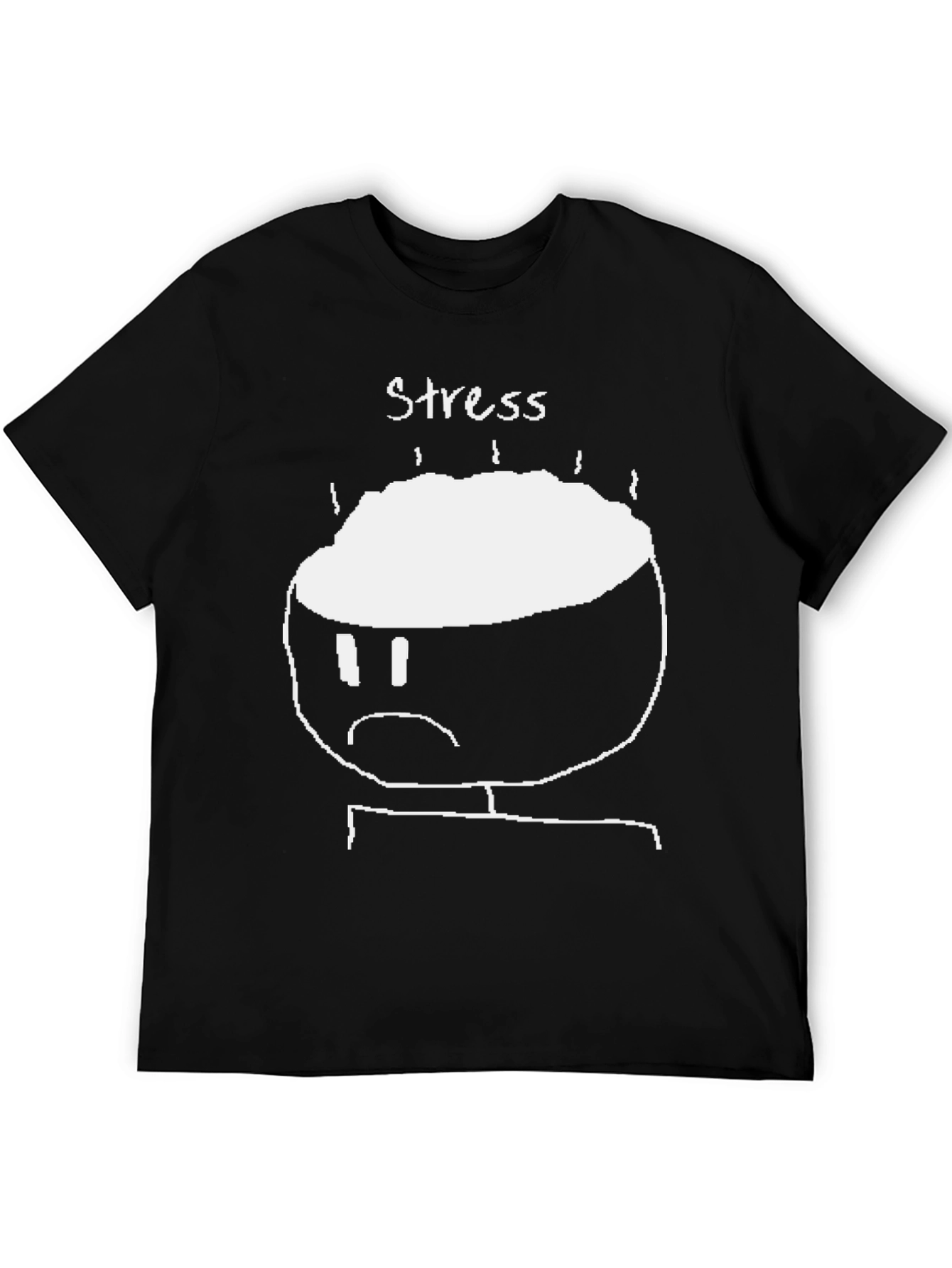 Stress Graphic T-Shirt - Black Crew Neck Tee