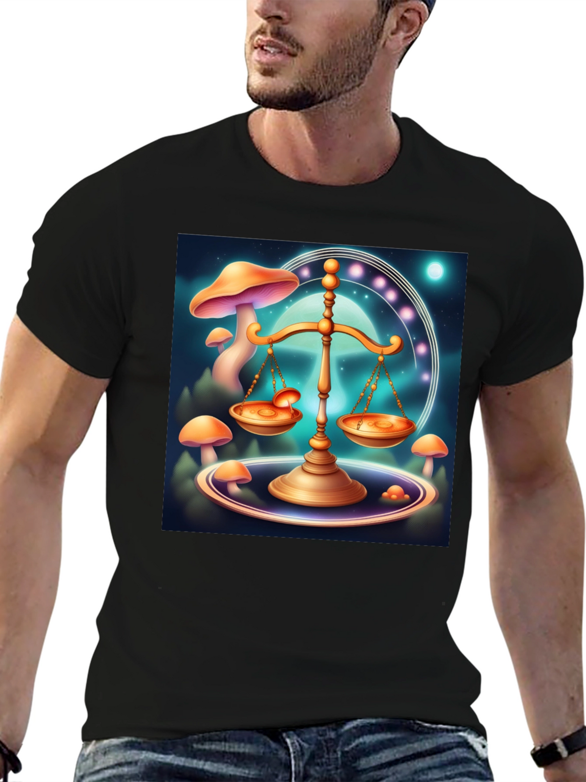 Libra Scale T-Shirt - Celestial Balance Design
