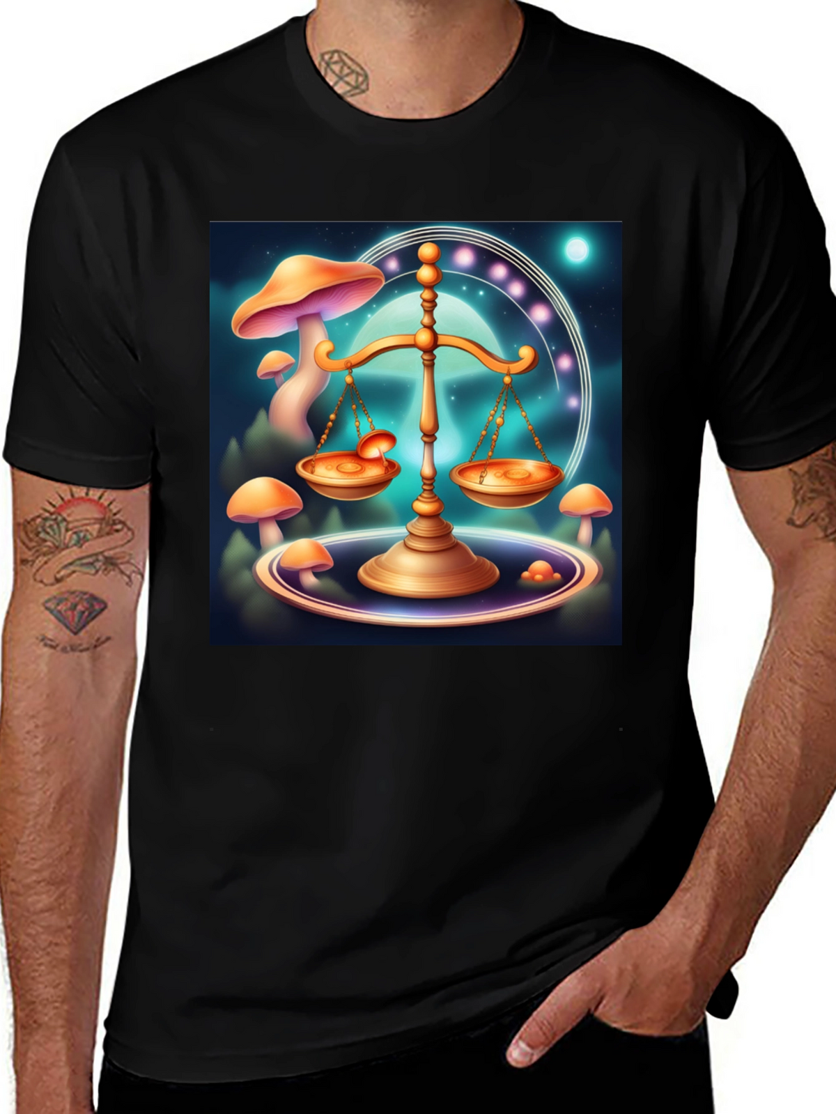 Libra Scale T-Shirt - Celestial Balance Design