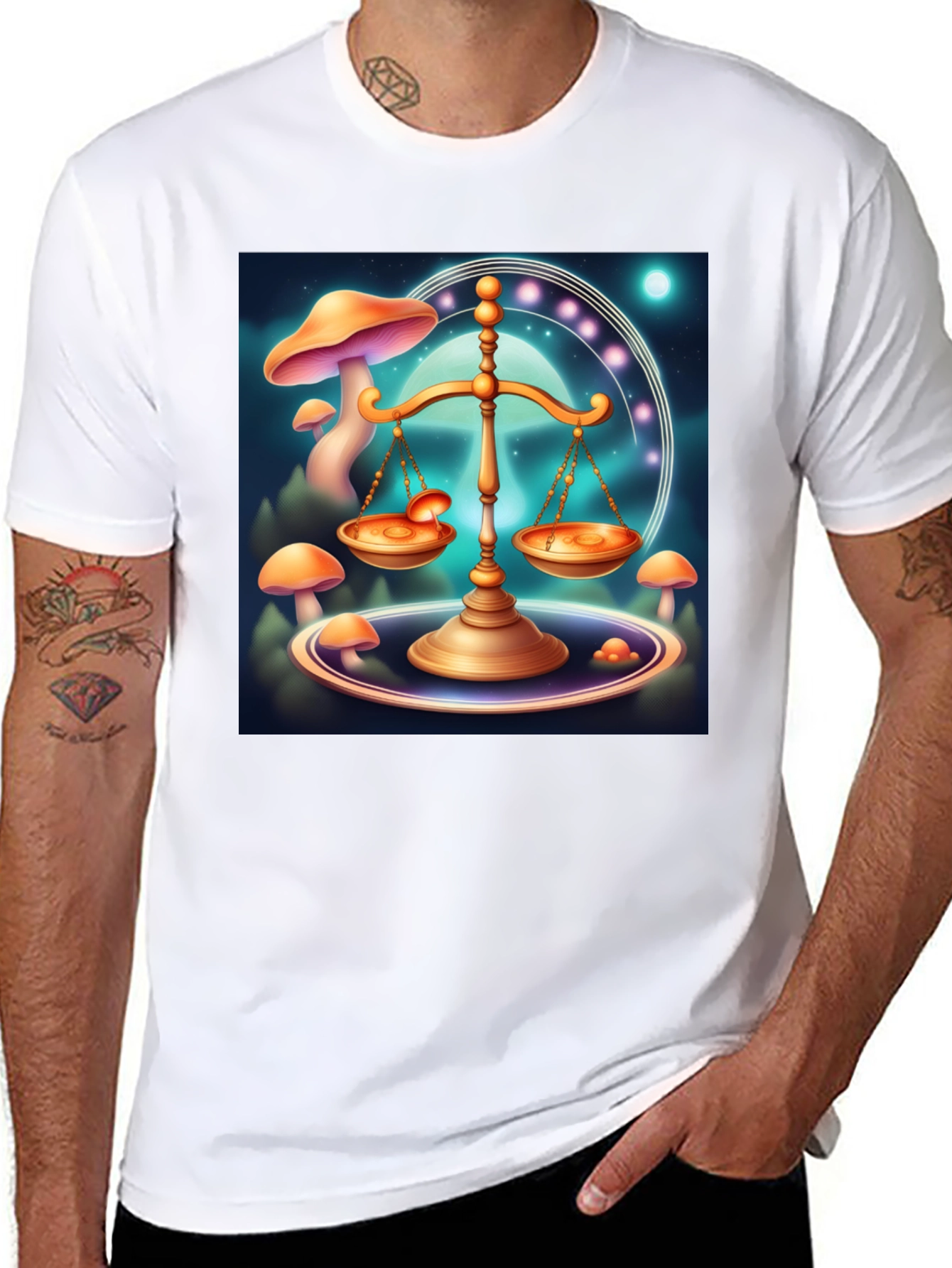 Libra Scale T-Shirt - Celestial Balance Design