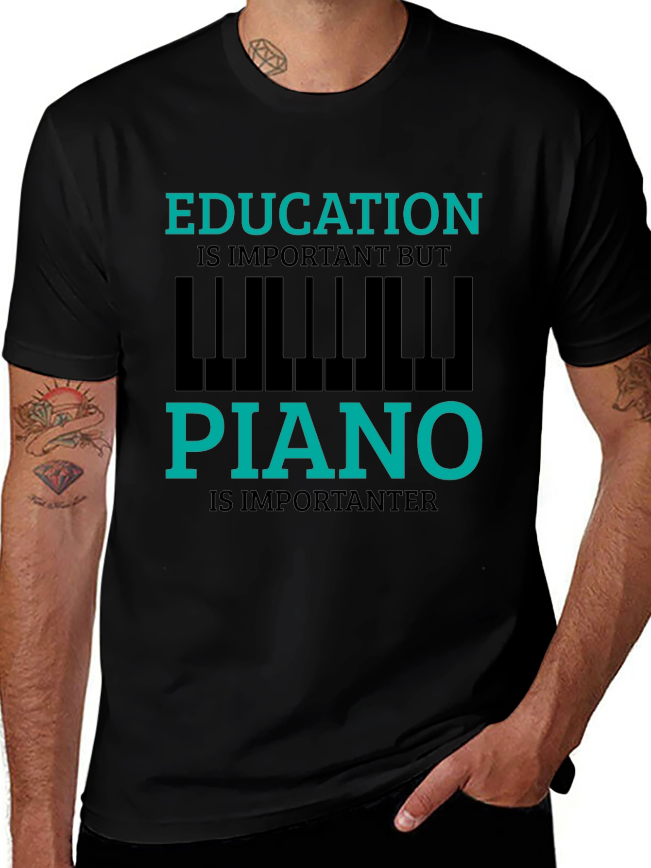 Funny Piano Lover T-Shirt - Education is Important