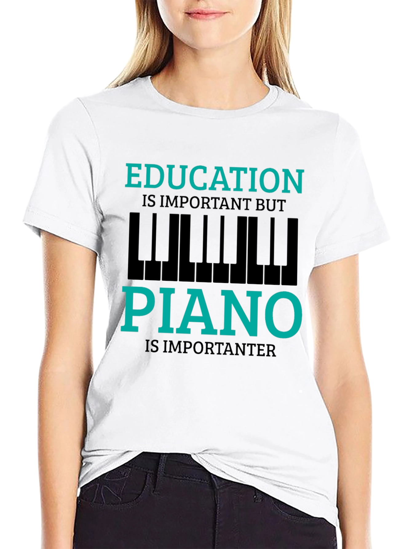 Funny Piano Lover T-Shirt - Education is Important