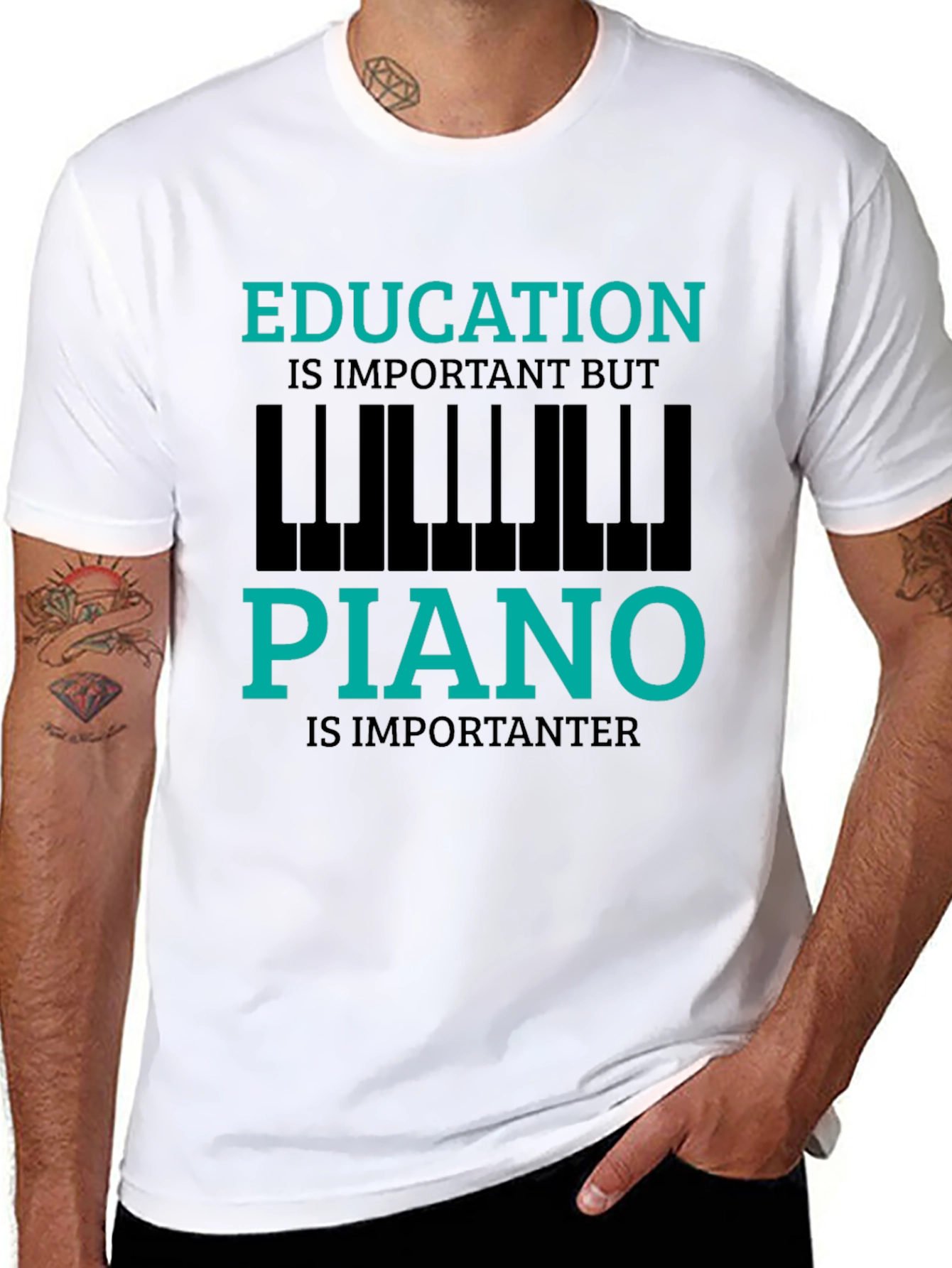 Funny Piano Lover T-Shirt - Education is Important