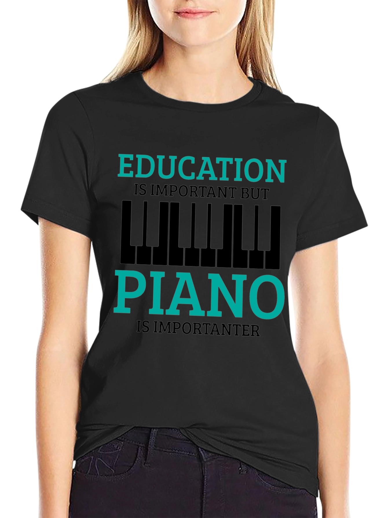 Funny Piano Lover T-Shirt - Education is Important