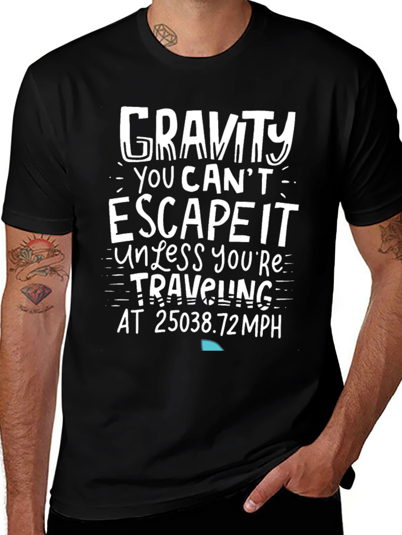 Gravity Escape Velocity Graphic Tee - Mens Black T-Shirt