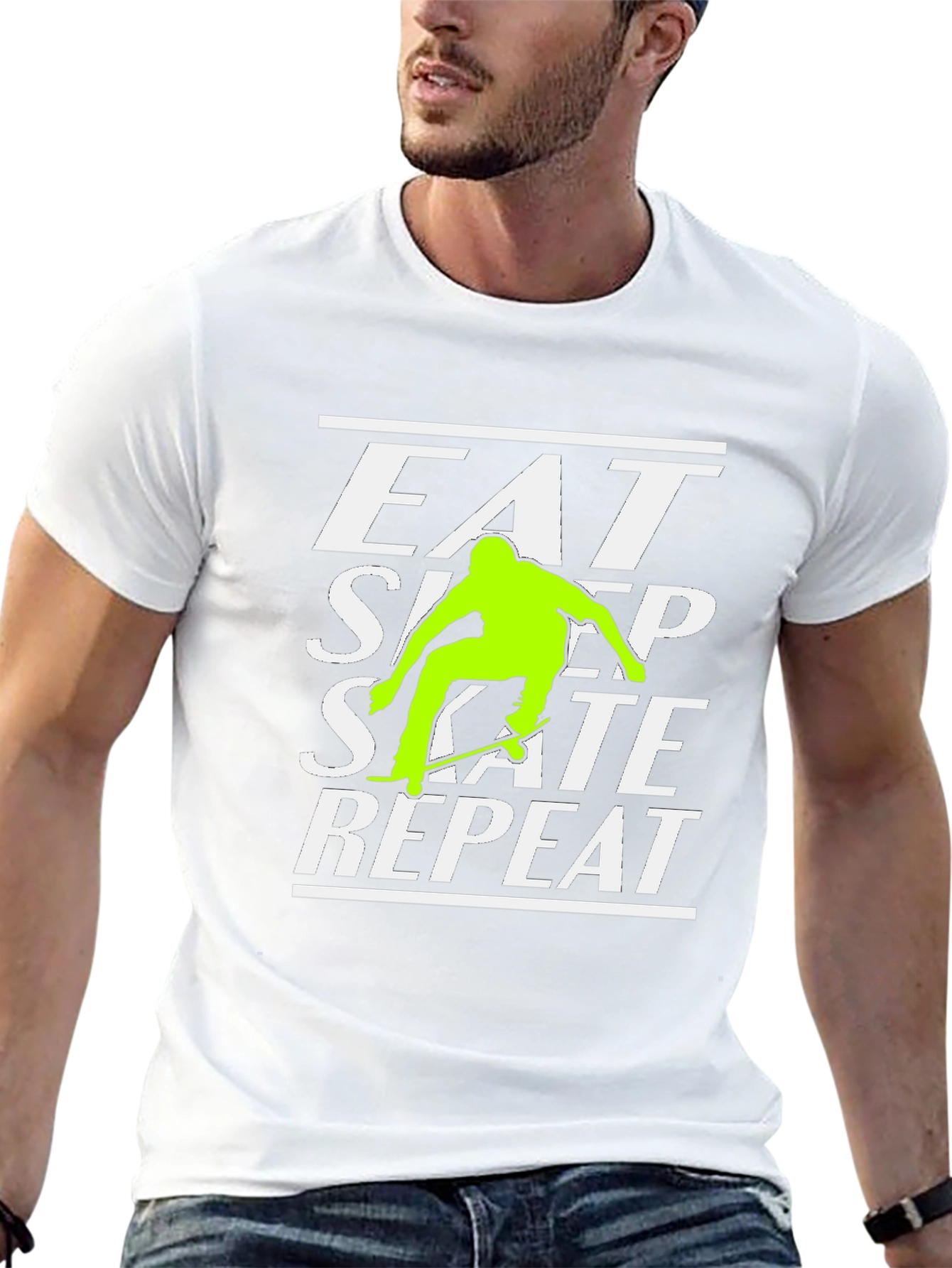 Eat Sleep Skate Repeat Black Graphic Tee
