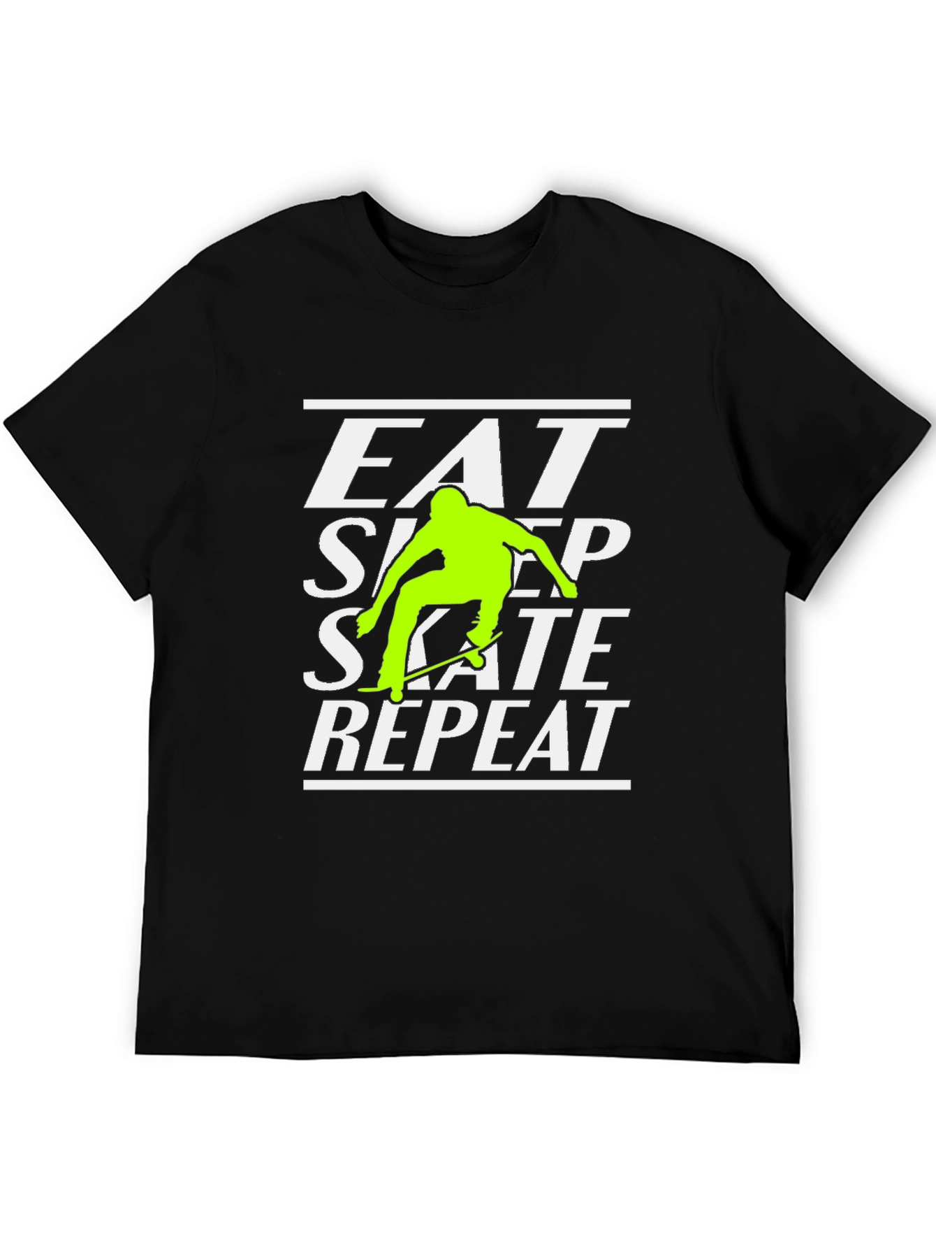 Eat Sleep Skate Repeat Black Graphic Tee